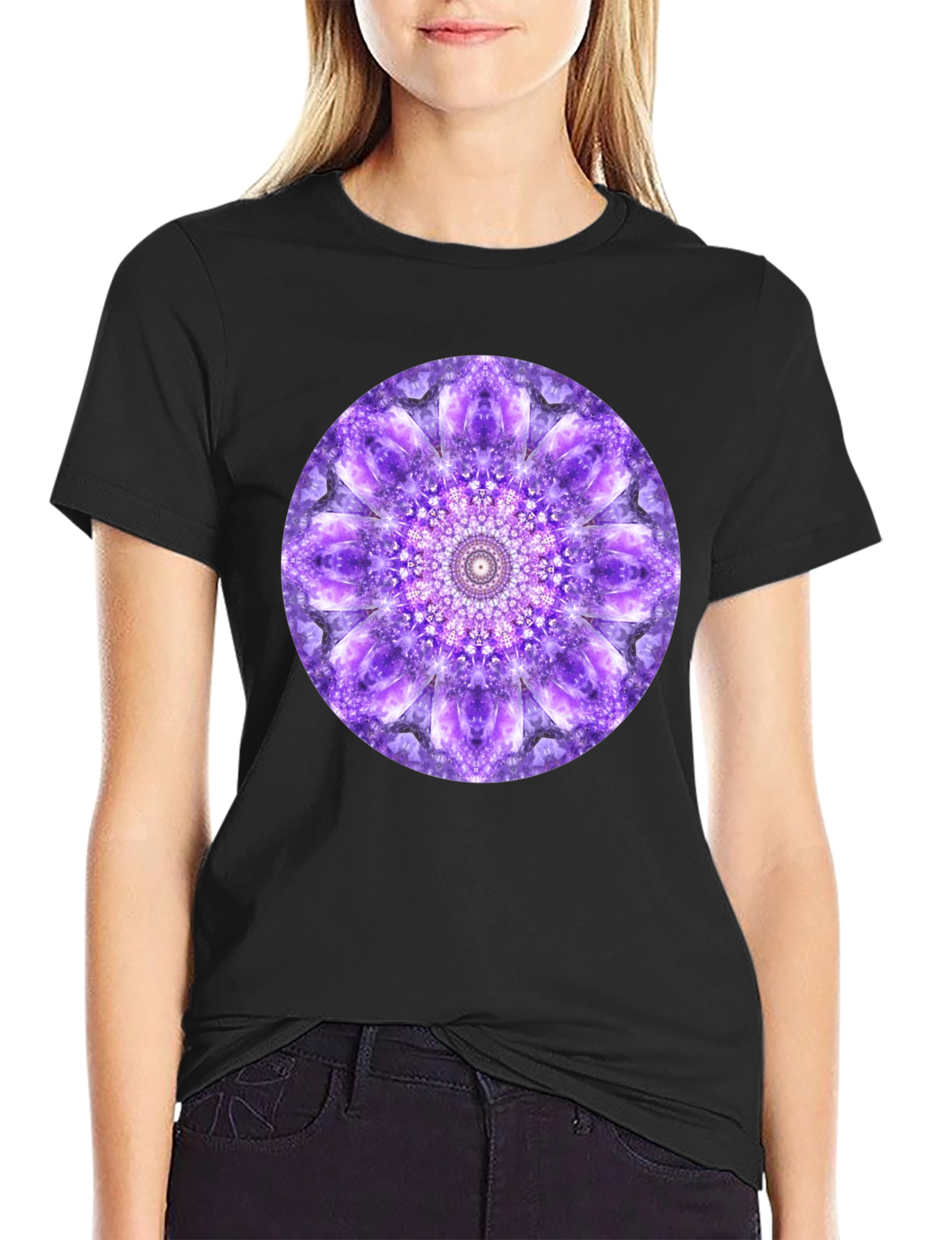 Purple Mandala Graphic Print T-Shirt
