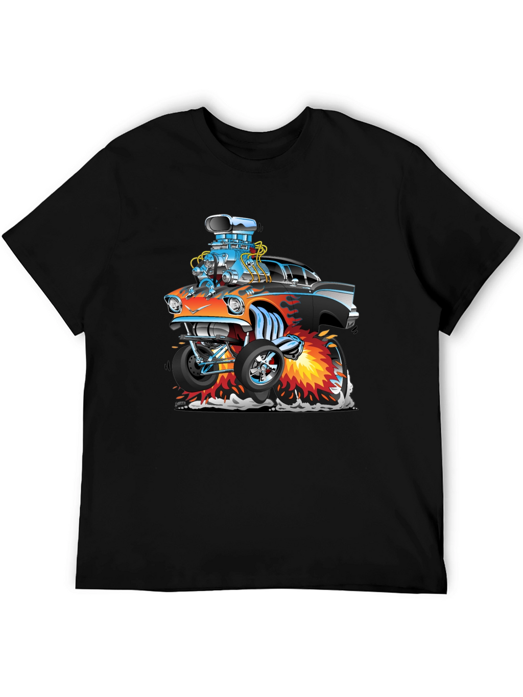 Cartoon Hot Rod T-Shirt - Black