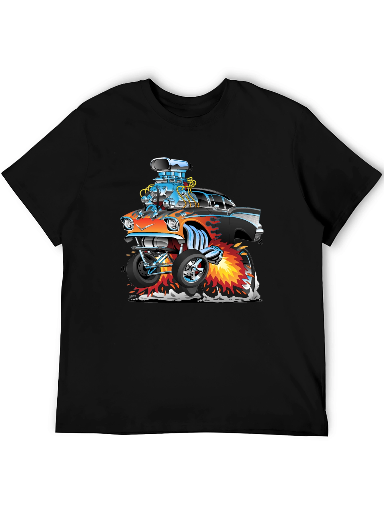 Cartoon Hot Rod T-Shirt - Black