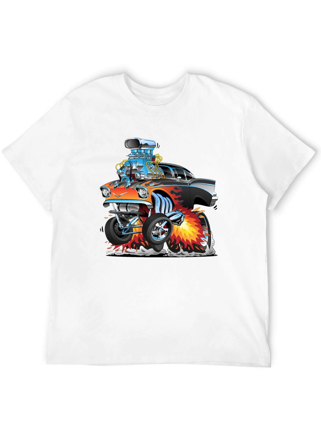 Cartoon Hot Rod T-Shirt - Black