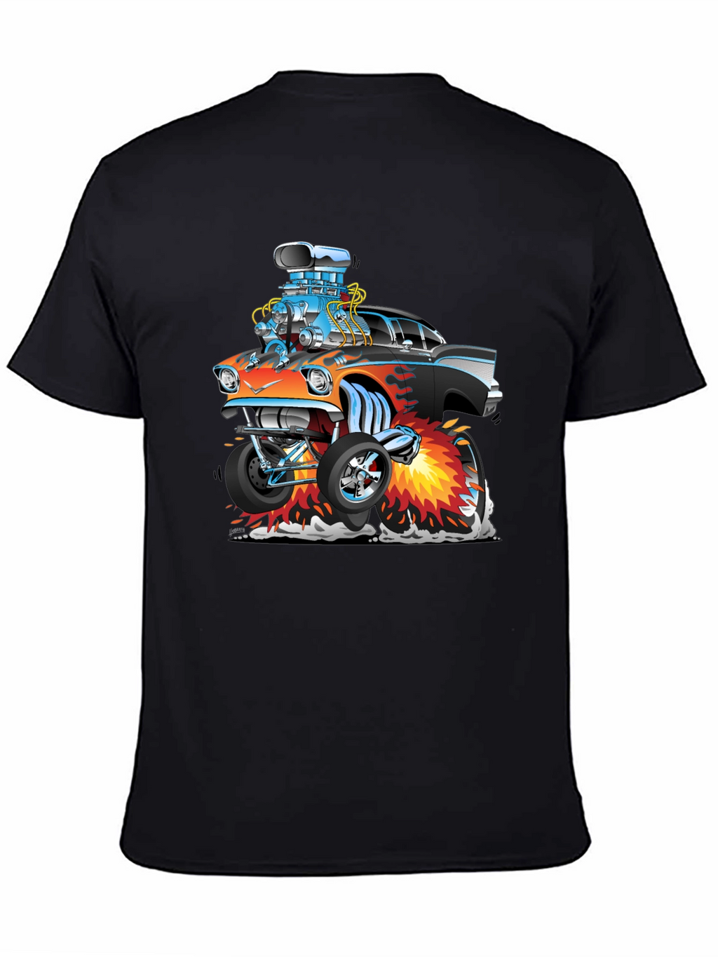 Cartoon Hot Rod T-Shirt - Black
