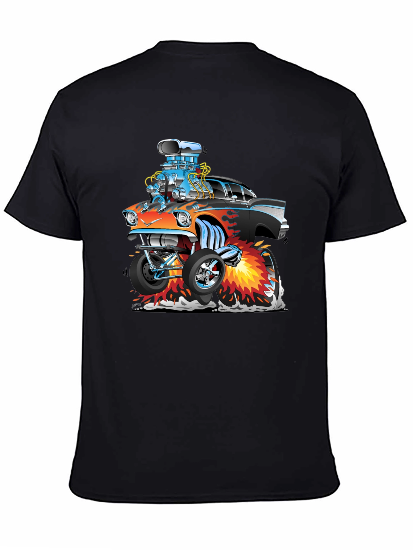 Cartoon Hot Rod T-Shirt - Black