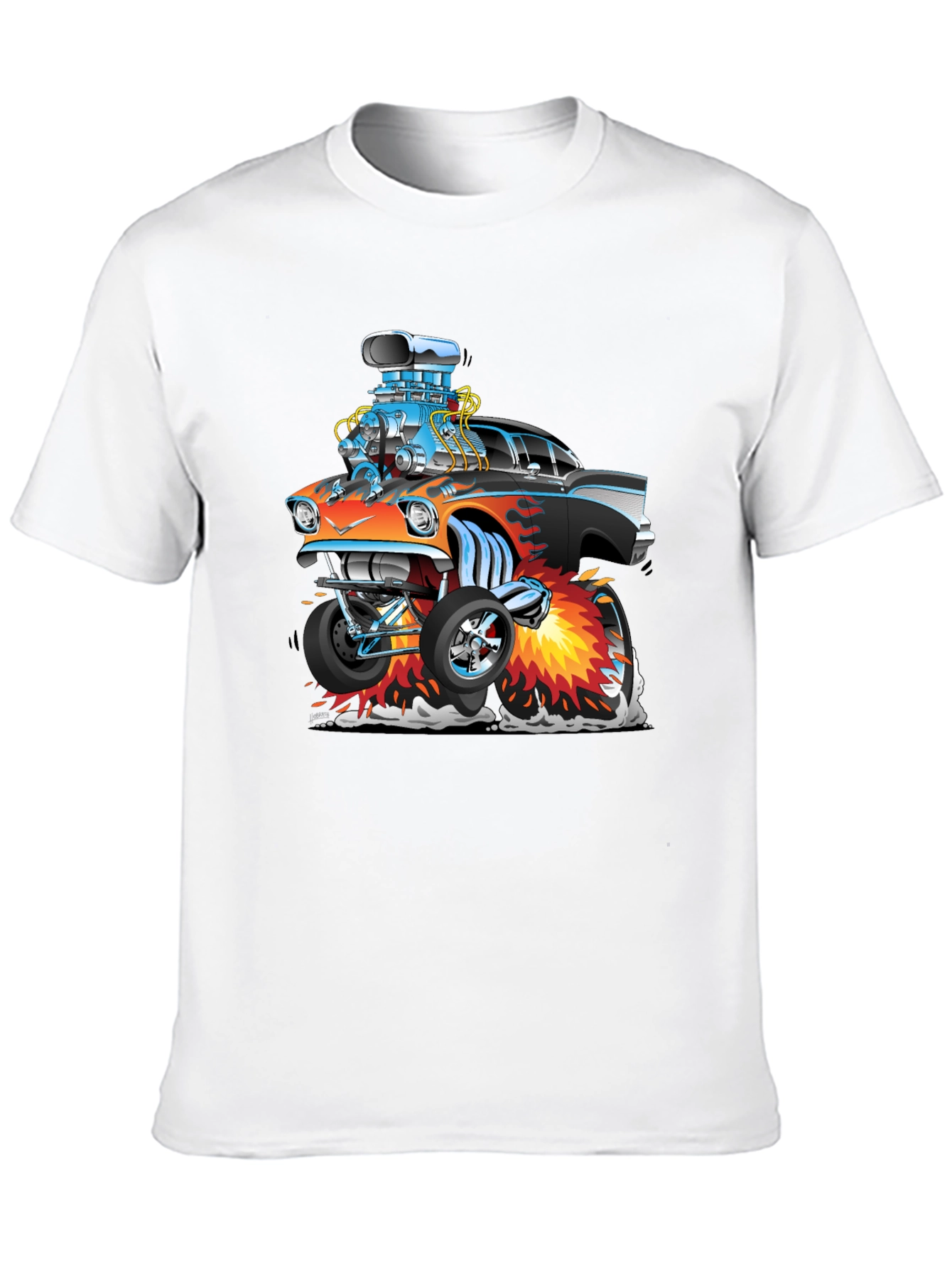 Cartoon Hot Rod T-Shirt - Black
