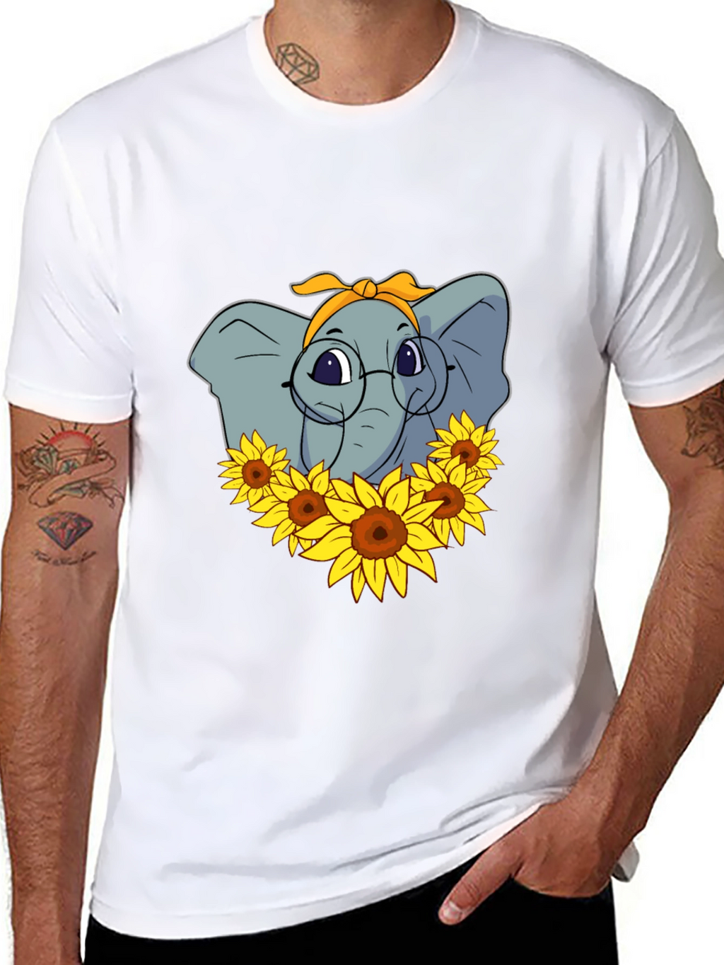 Elephant Sunflower T-Shirt - Stylish Graphic Tee