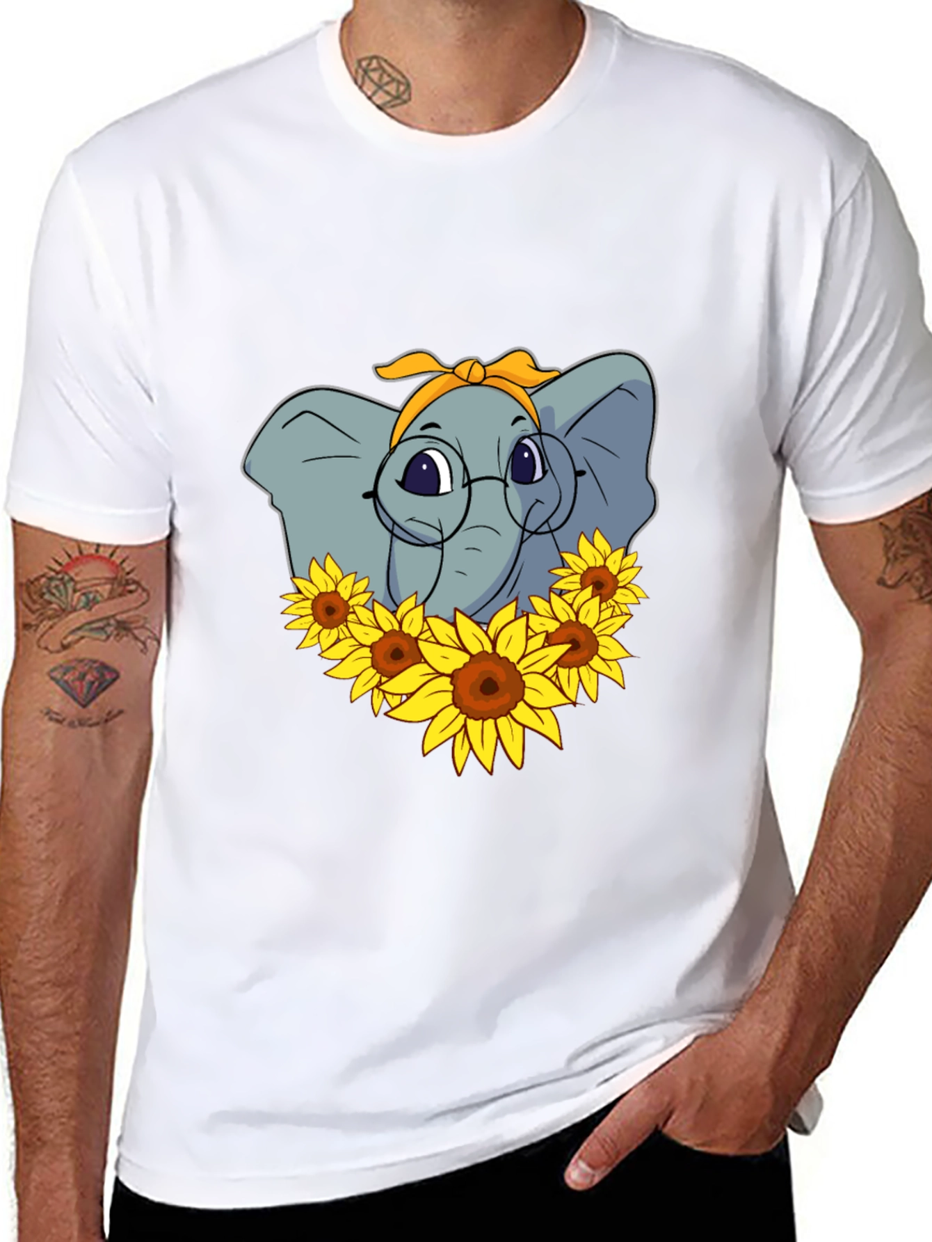 Elephant Sunflower T-Shirt - Stylish Graphic Tee