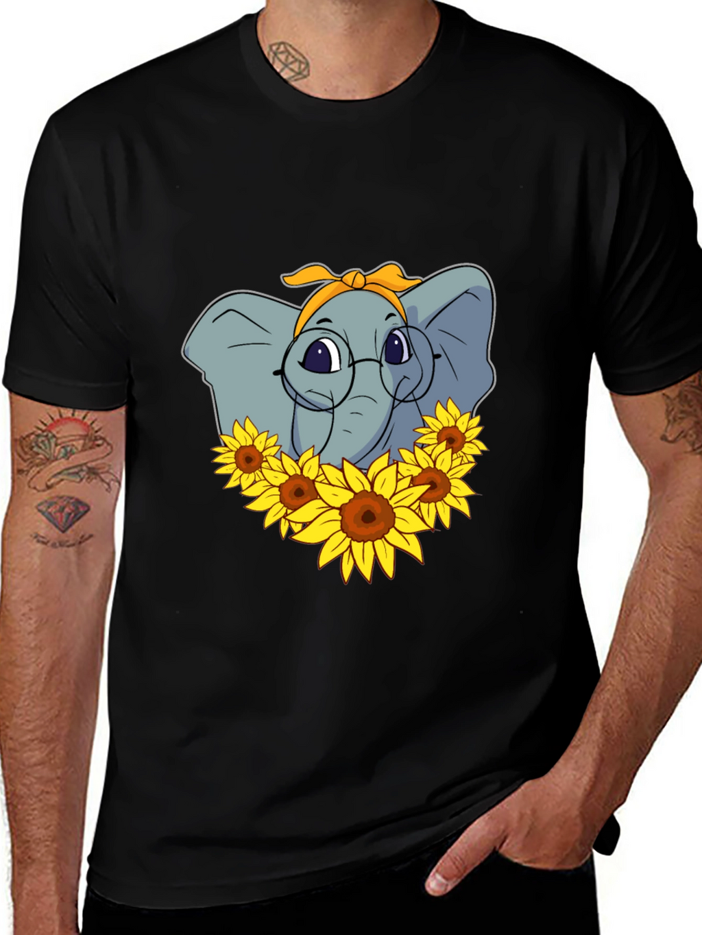 Elephant Sunflower T-Shirt - Stylish Graphic Tee