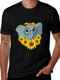 Elephant Sunflower T-Shirt - Stylish Graphic Tee