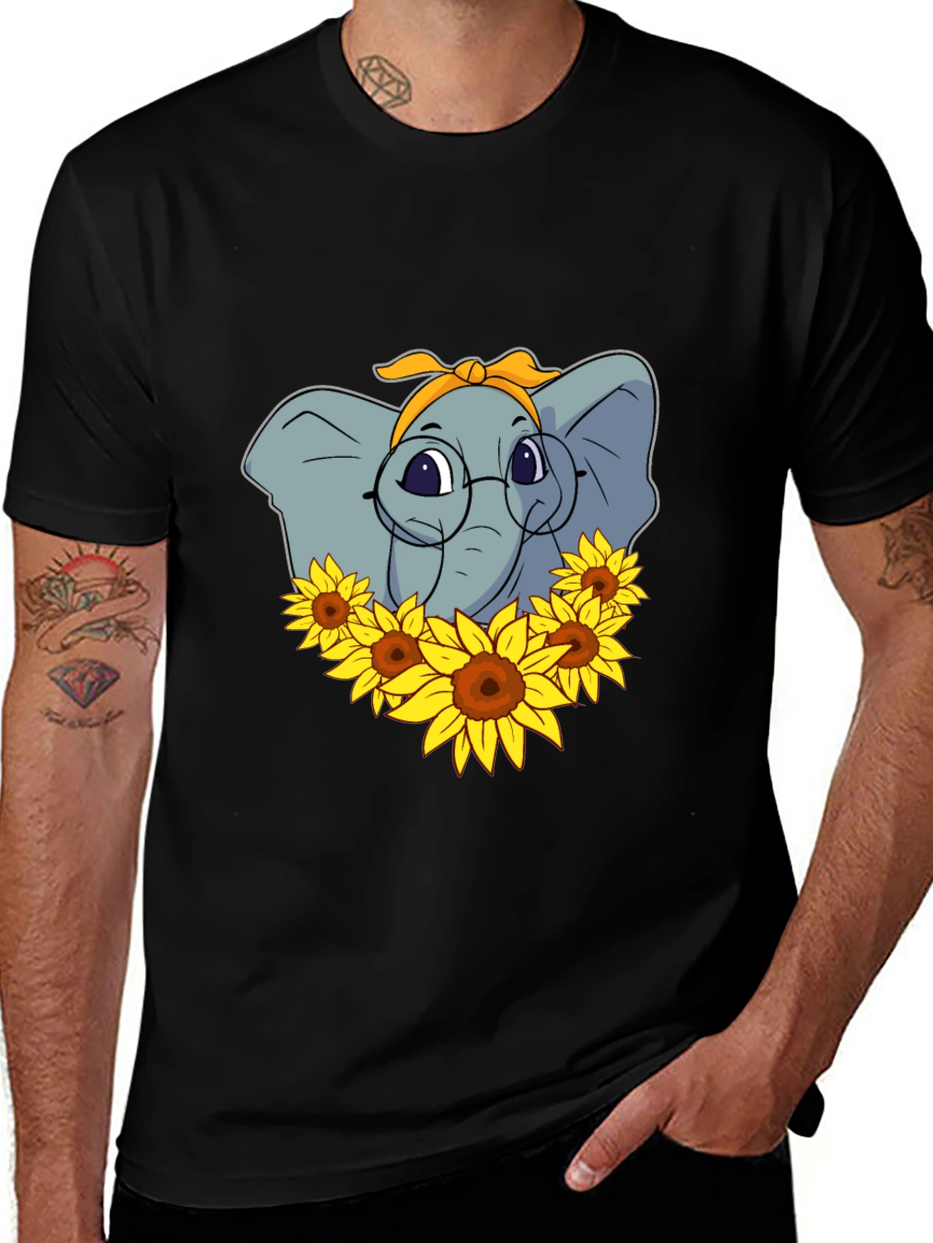Elephant Sunflower T-Shirt - Stylish Graphic Tee