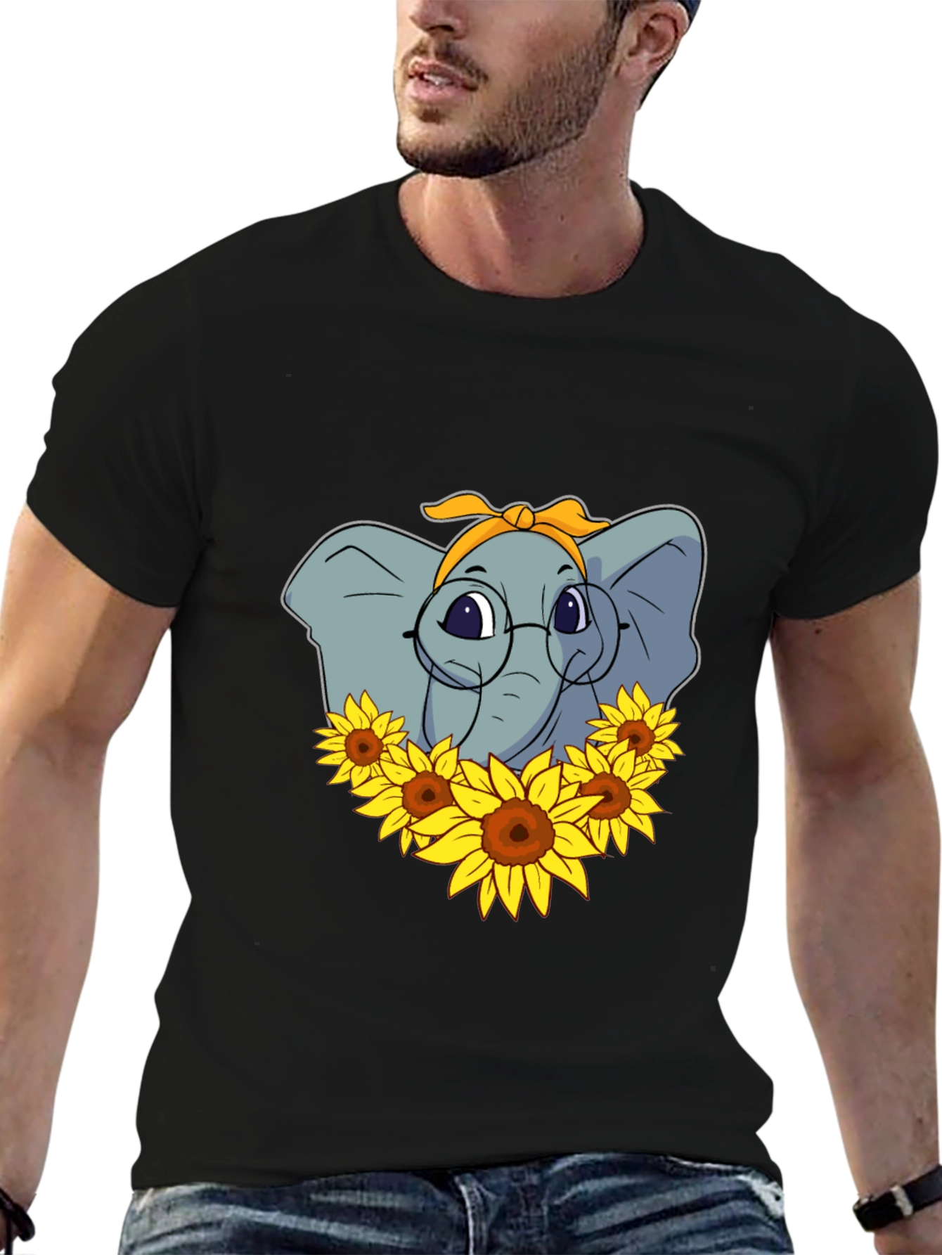 Elephant Sunflower T-Shirt - Stylish Graphic Tee