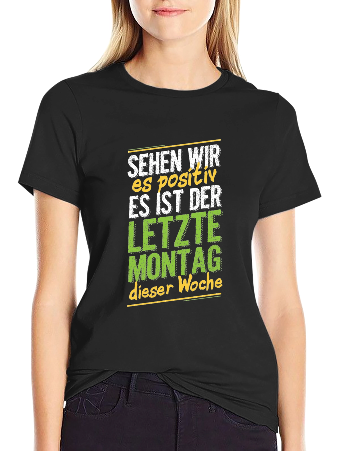 Sehen Wir Es Positiv Black Graphic Tee