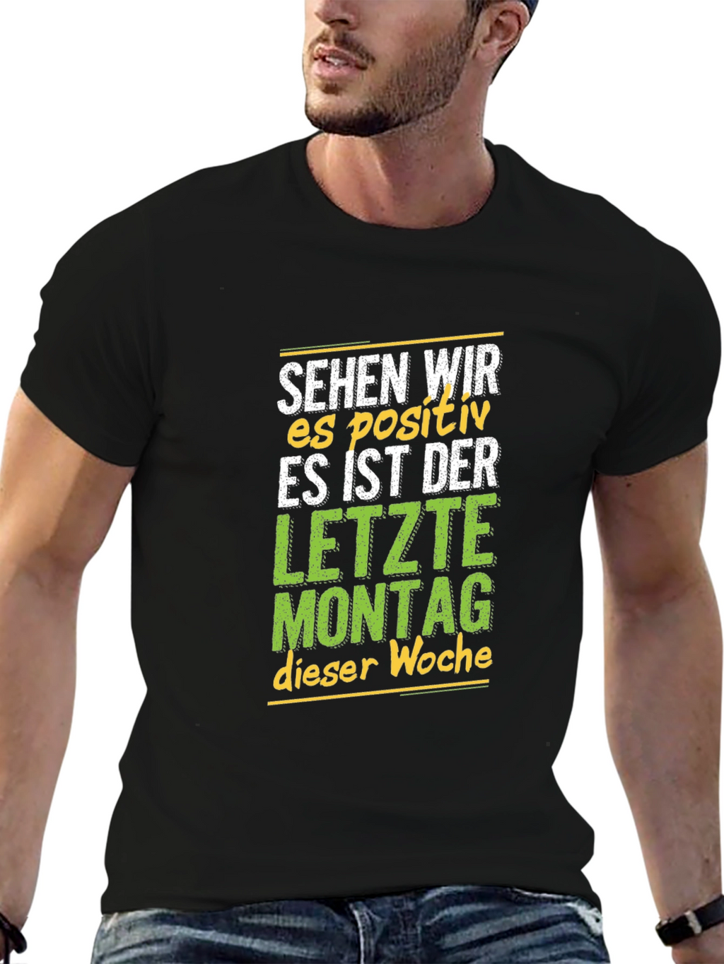 Sehen Wir Es Positiv Black Graphic Tee