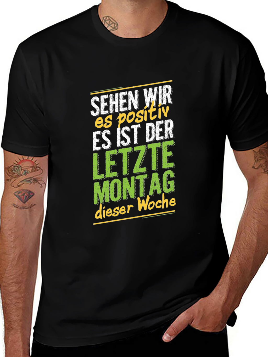 Sehen Wir Es Positiv Black Graphic Tee