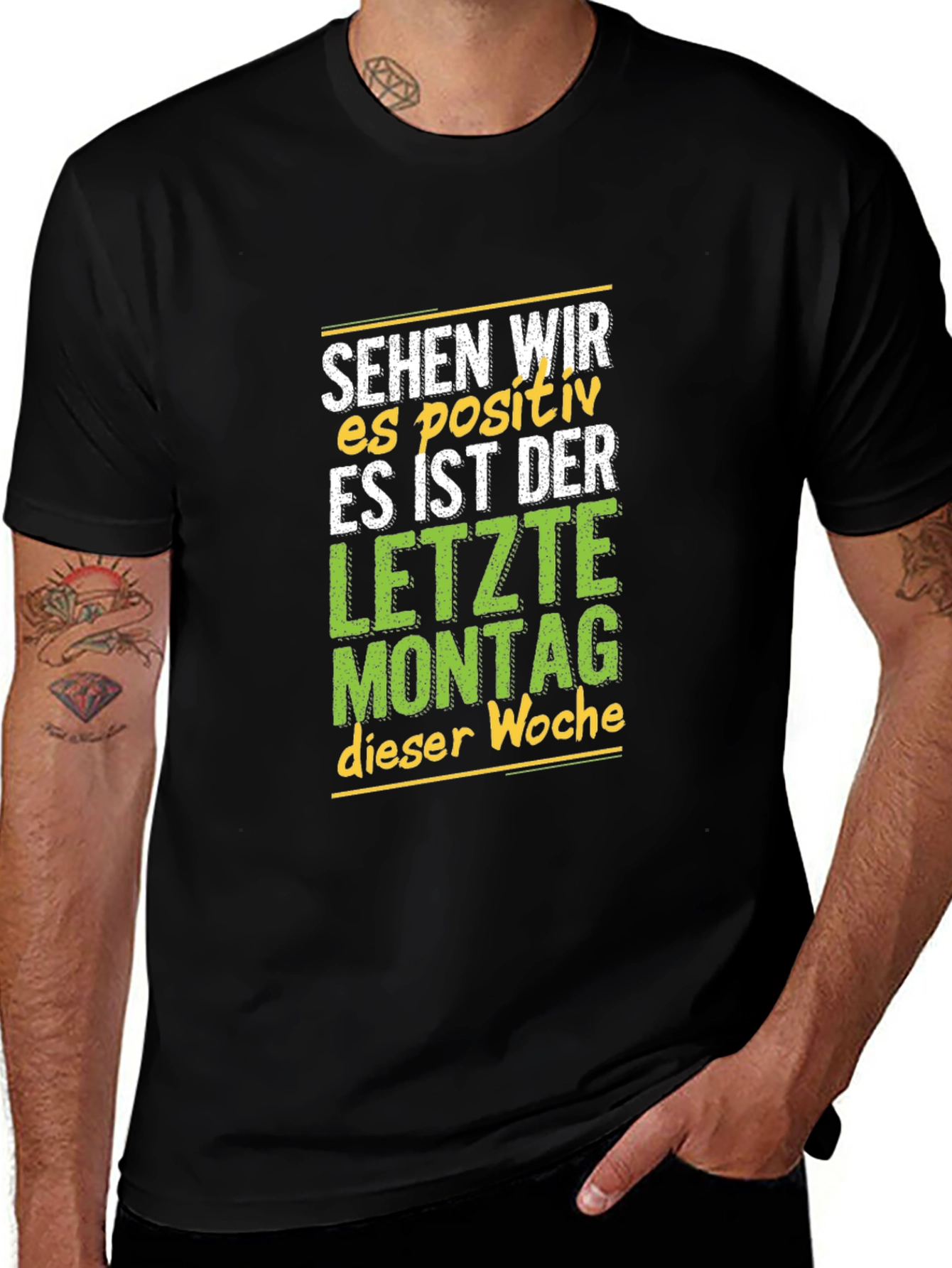 Sehen Wir Es Positiv Black Graphic Tee