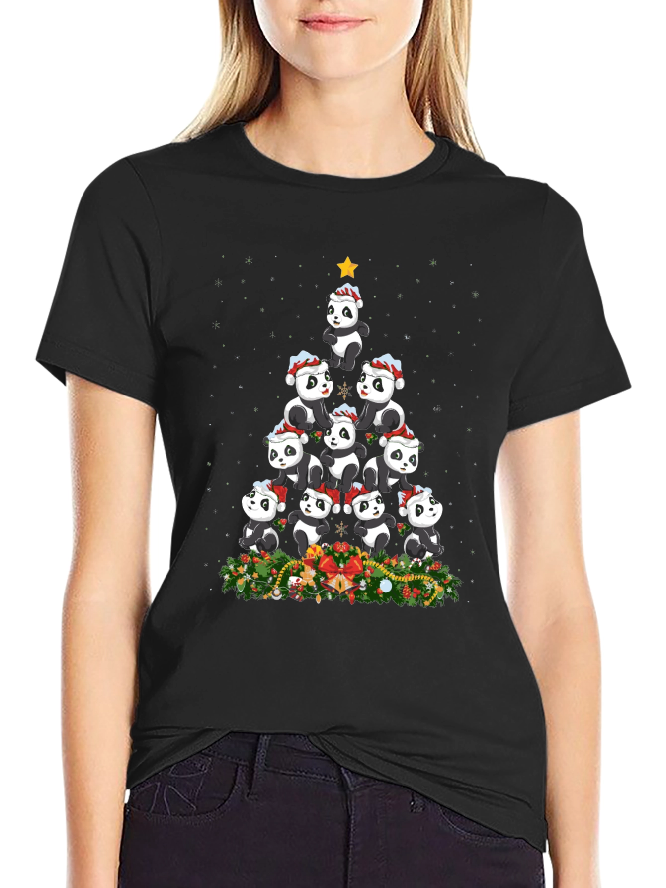 Panda Christmas Tree T-Shirt