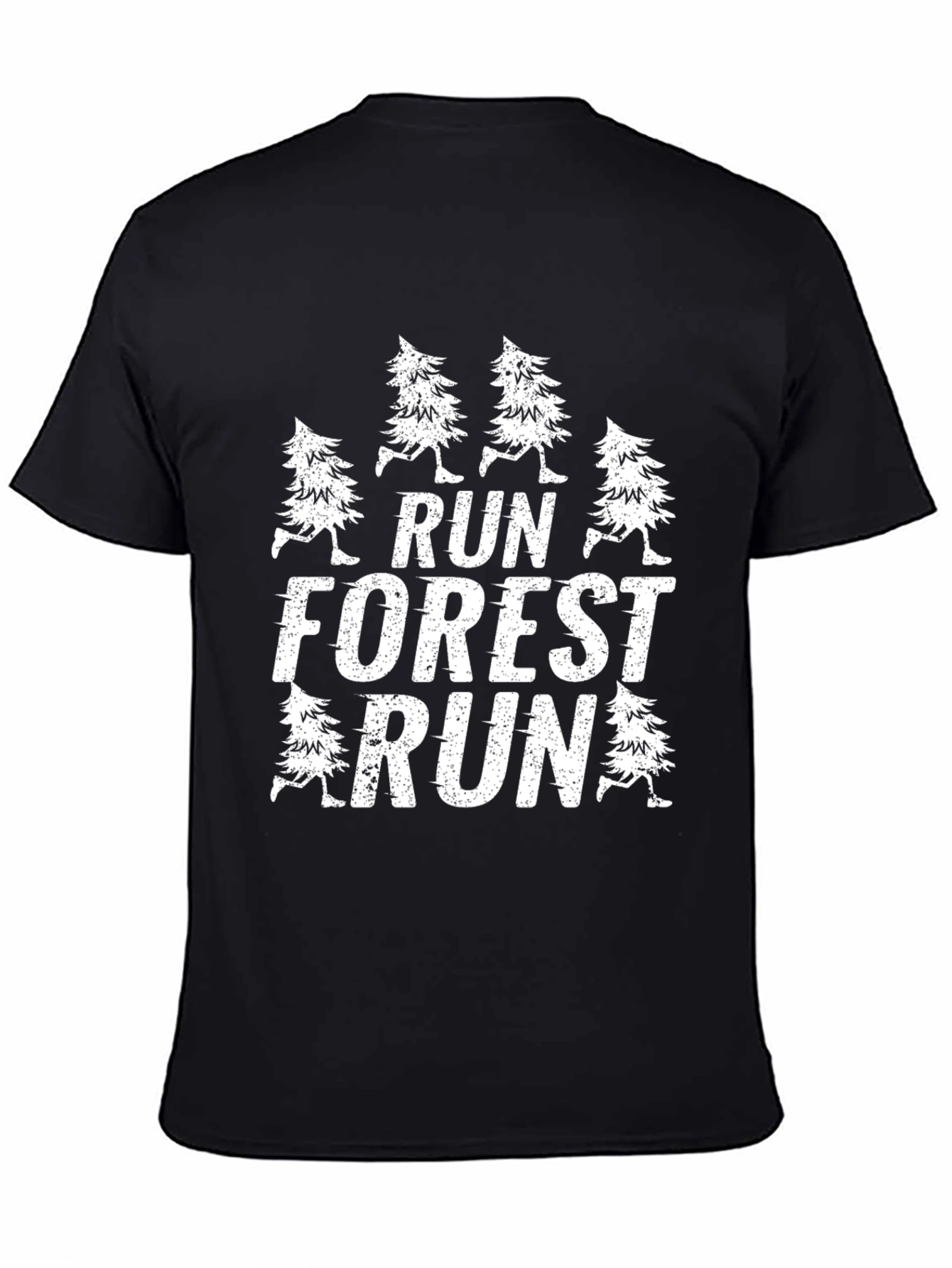Run Forest Run Black Graphic Tee
