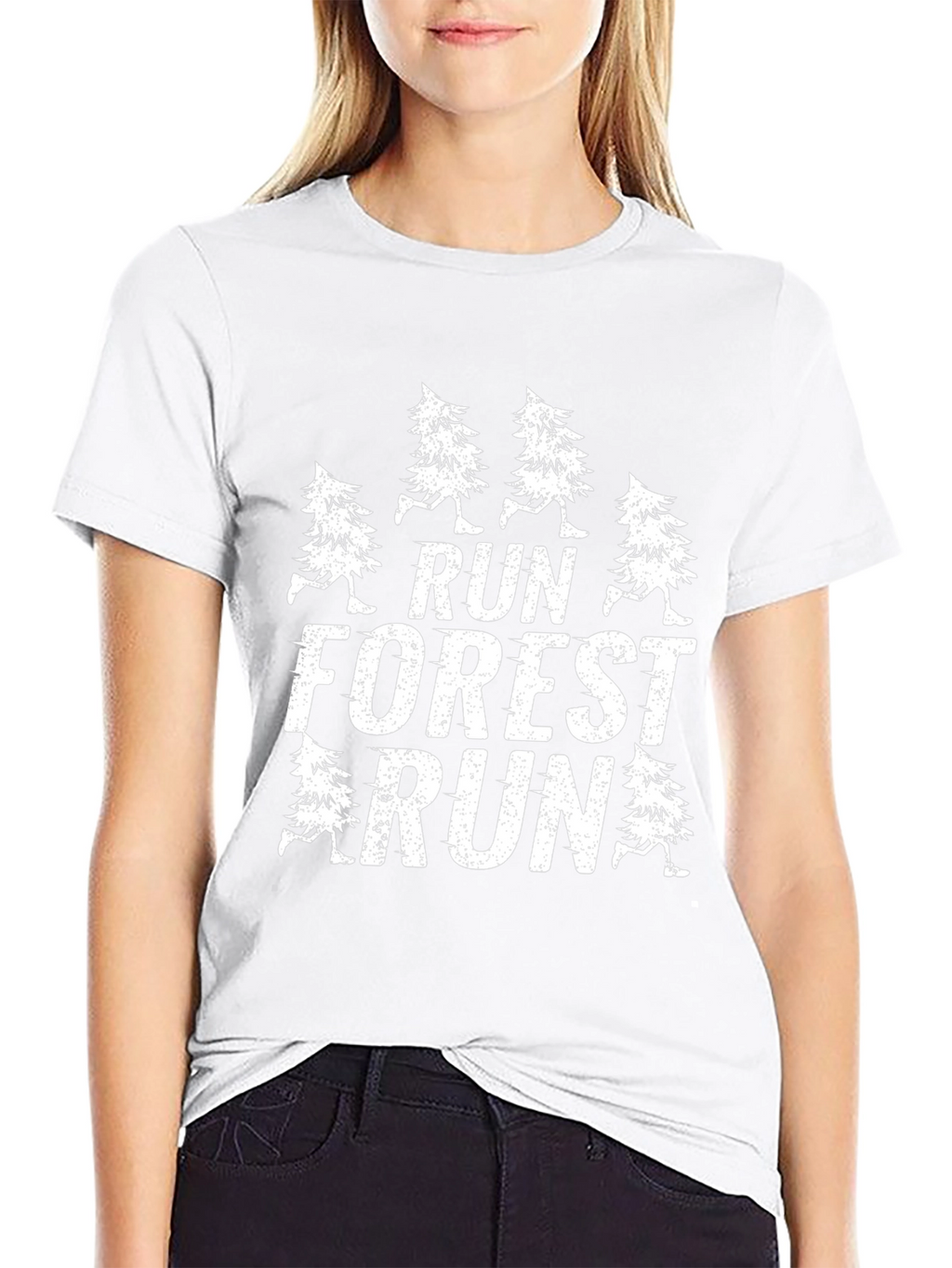 Run Forest Run Black Graphic Tee