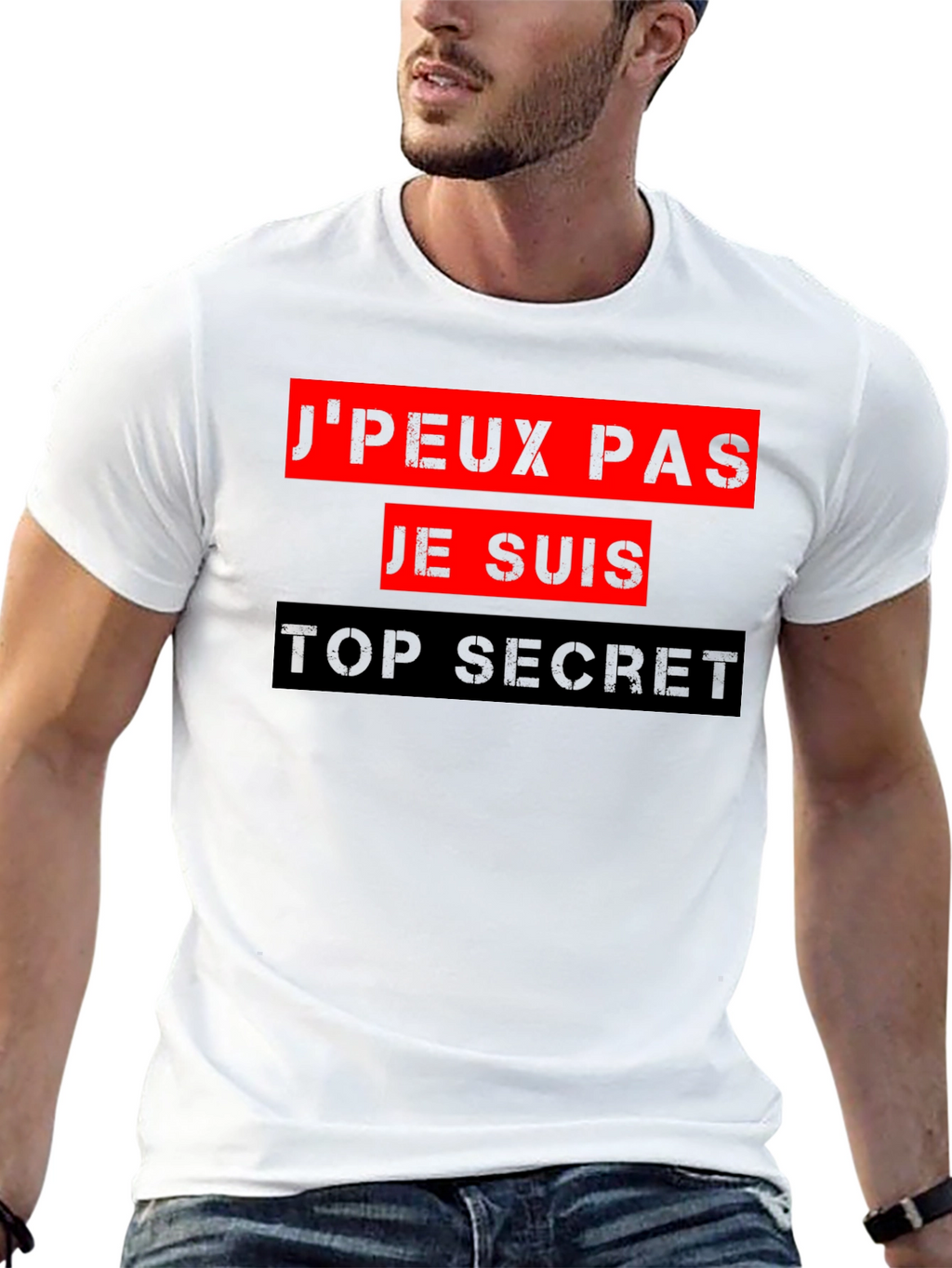 Top Secret Graphic Tee - French Slogan T-Shirt