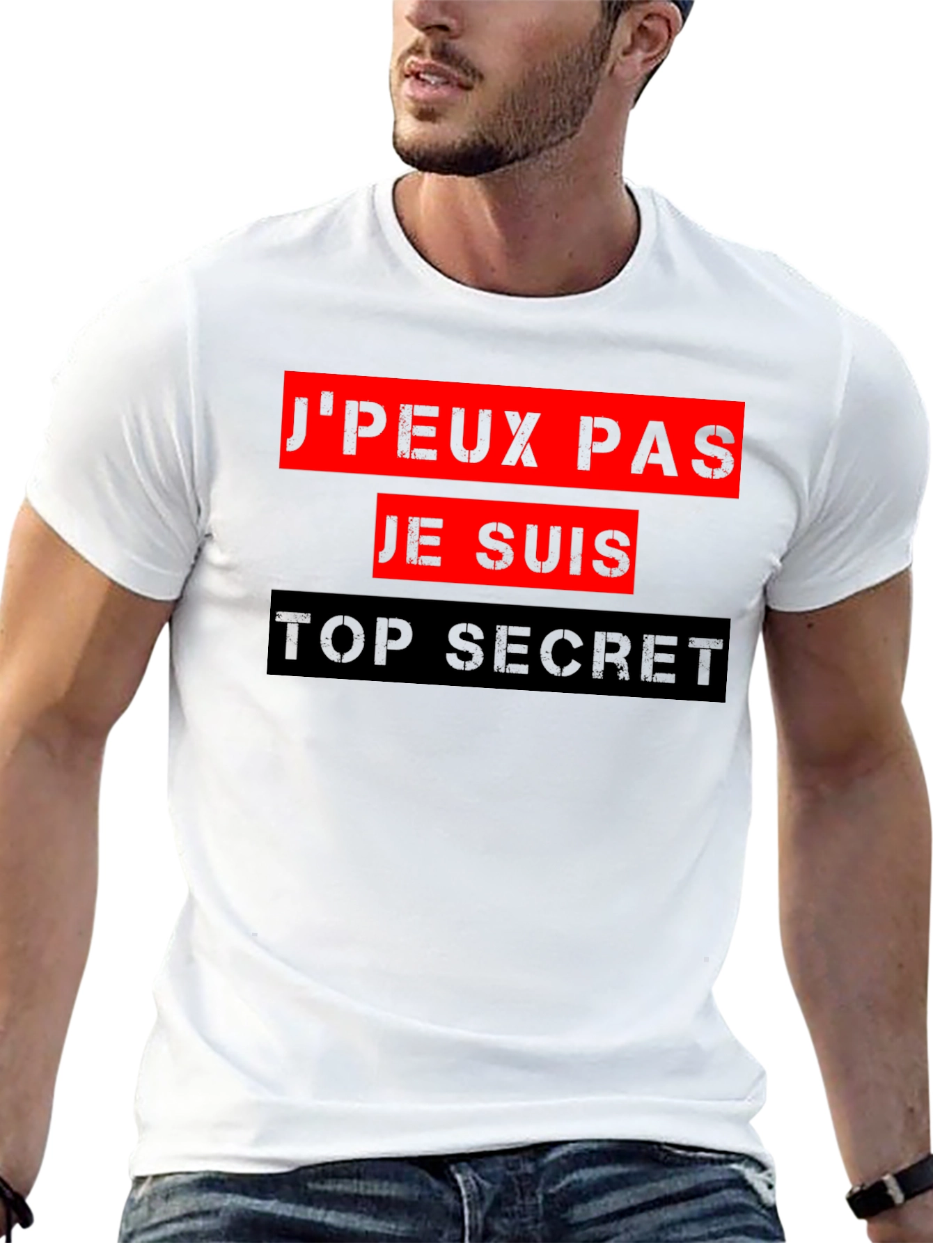 Top Secret Graphic Tee - French Slogan T-Shirt
