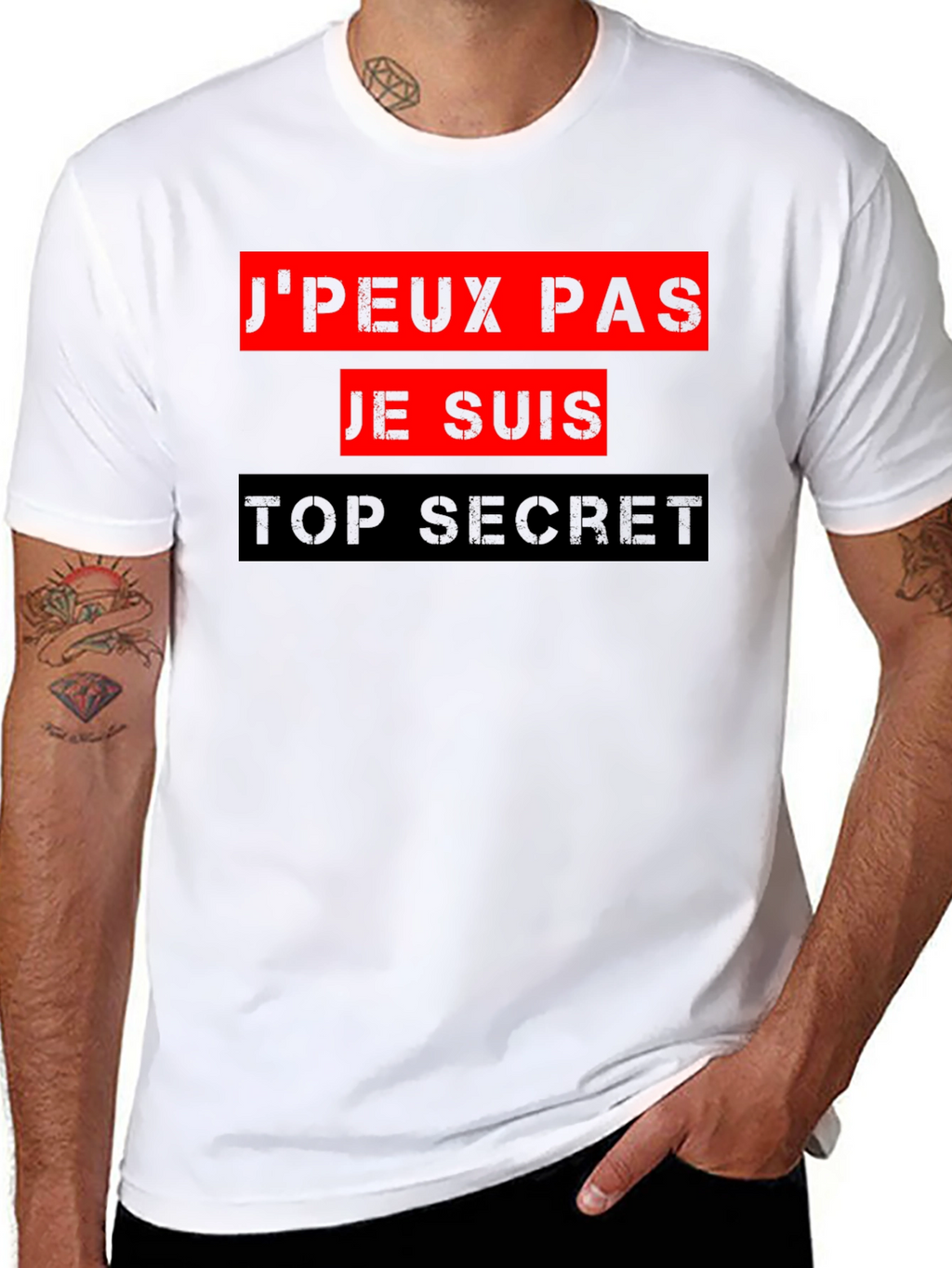 Top Secret Graphic Tee - French Slogan T-Shirt