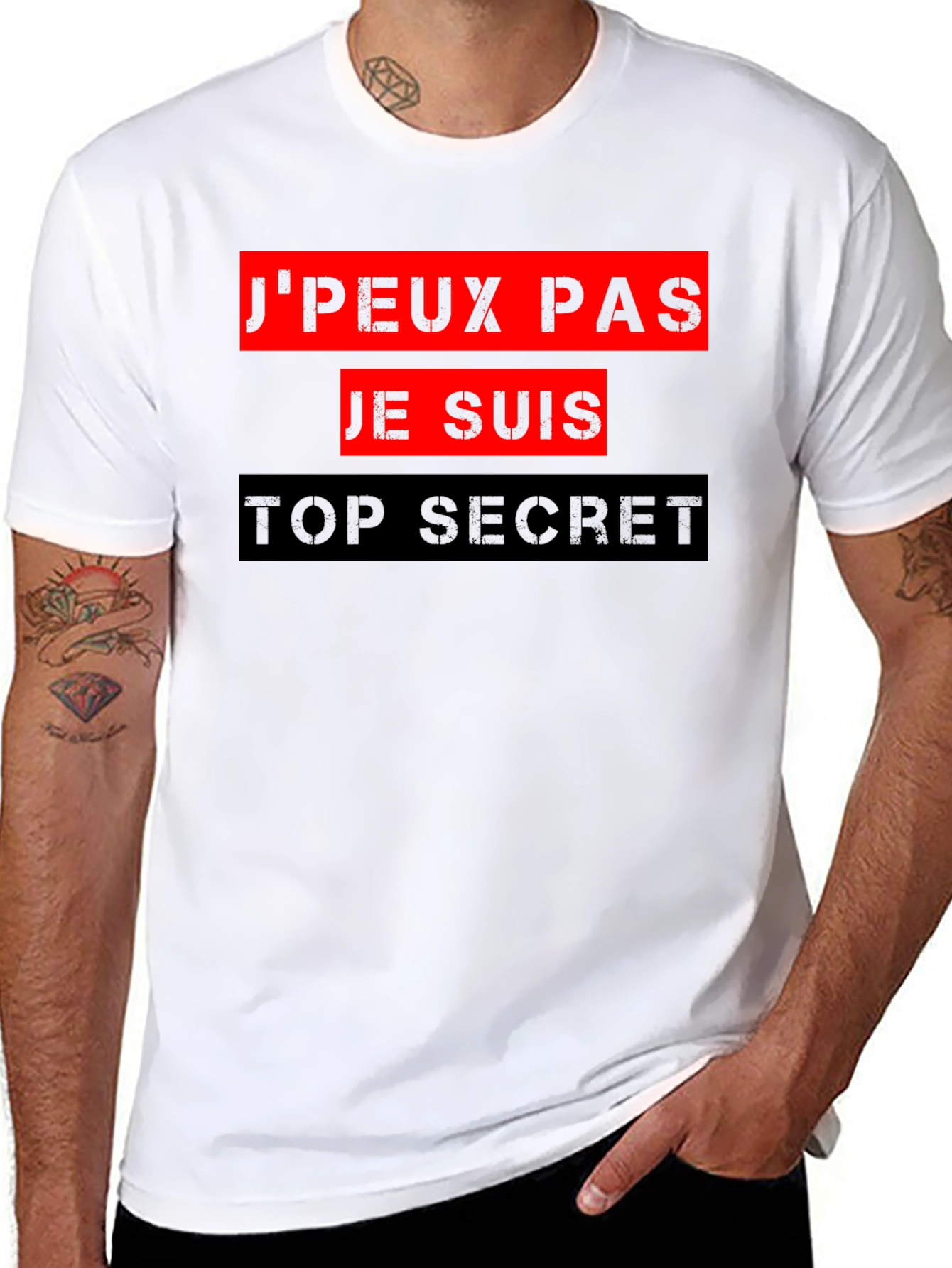Top Secret Graphic Tee - French Slogan T-Shirt