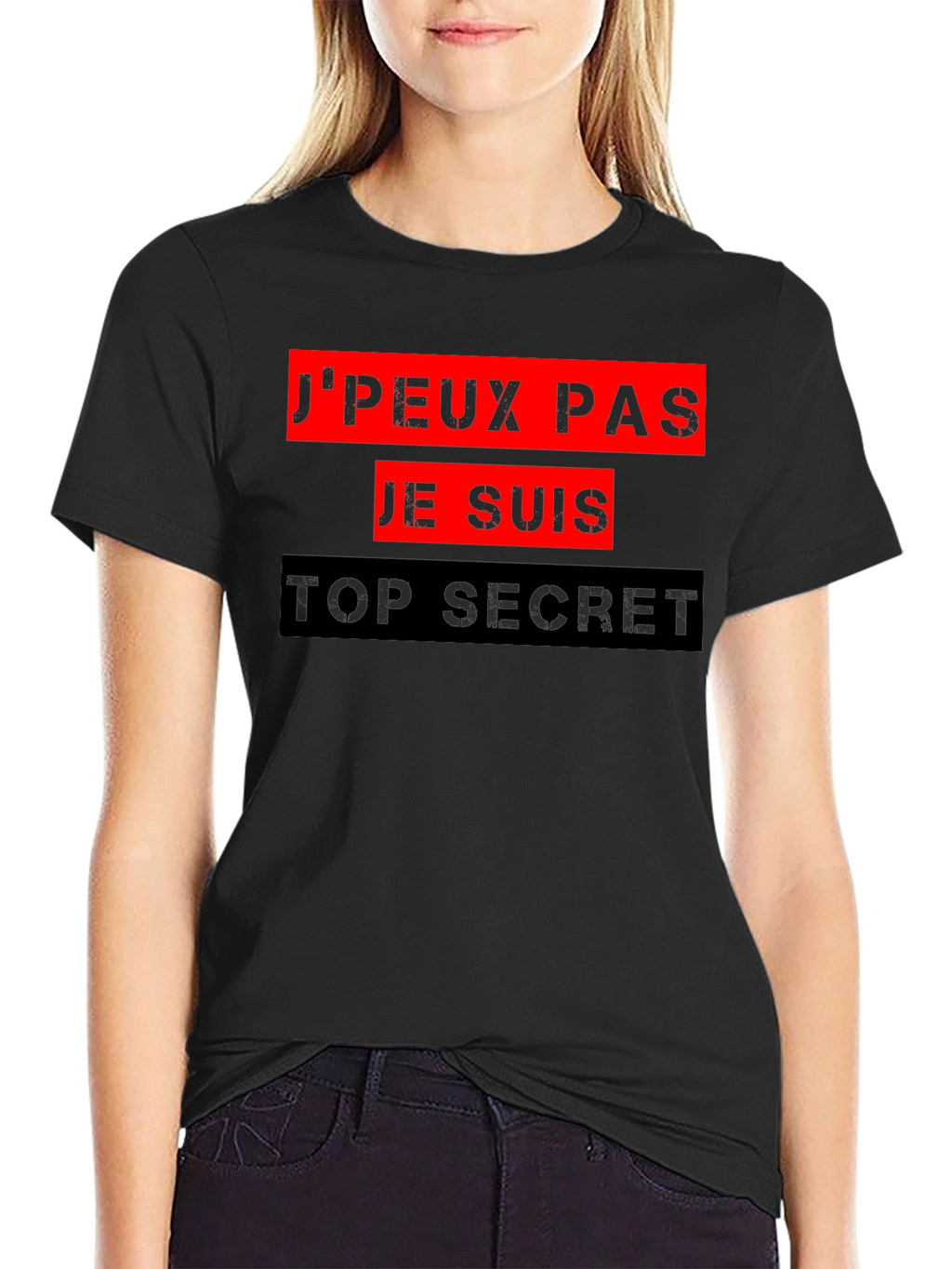 Top Secret Graphic Tee - French Slogan T-Shirt