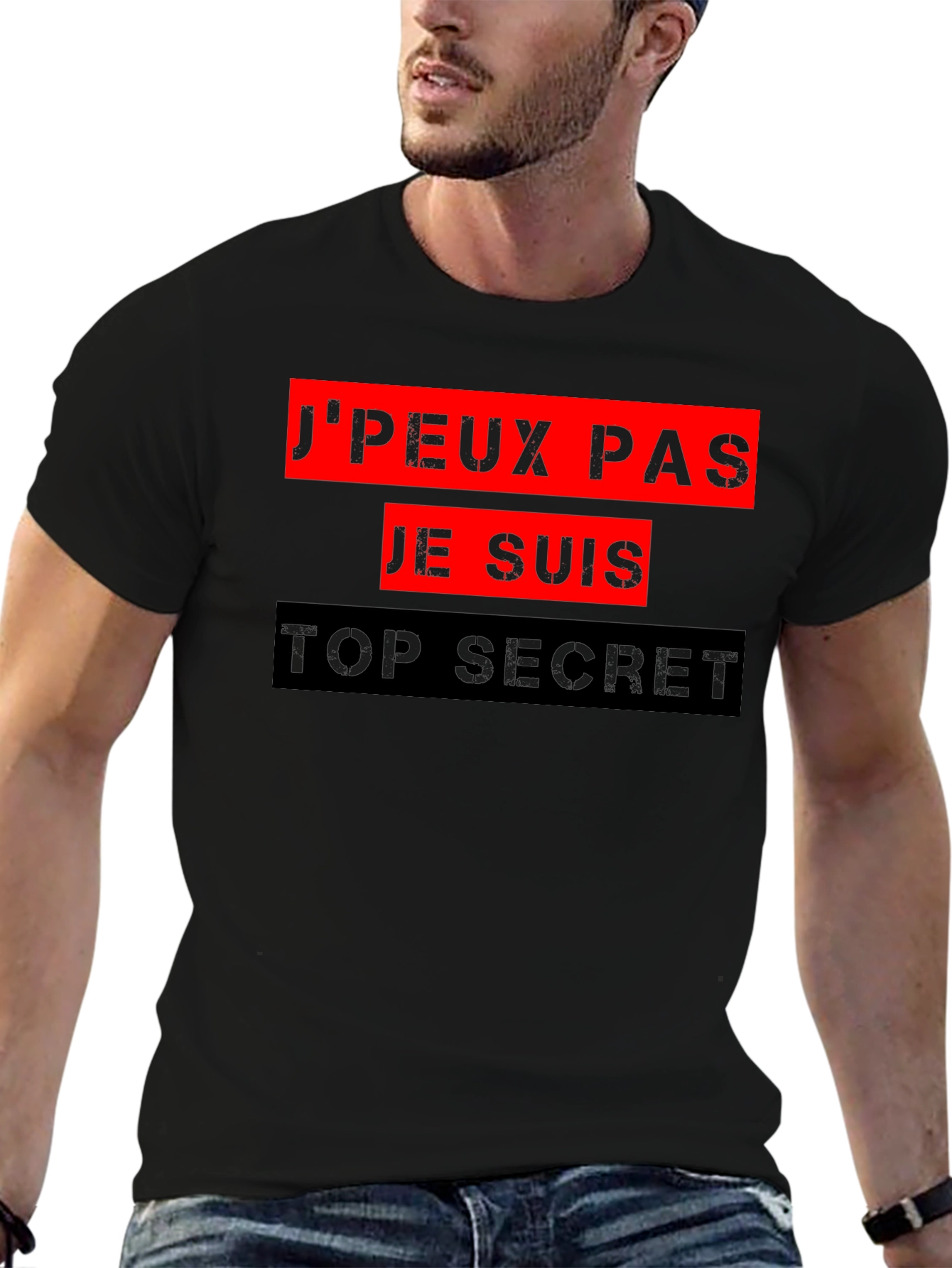 Top Secret Graphic Tee - French Slogan T-Shirt