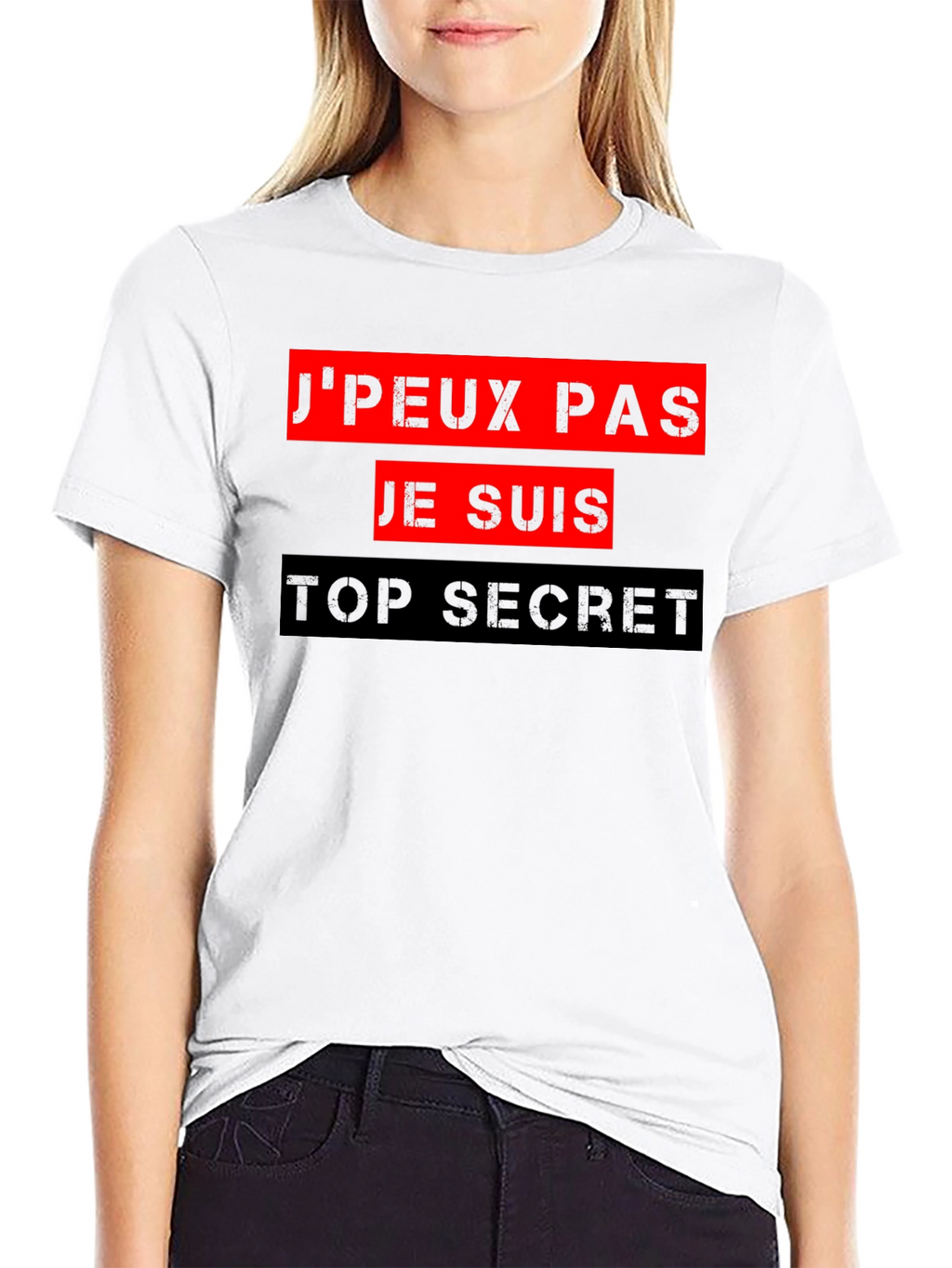 Top Secret Graphic Tee - French Slogan T-Shirt