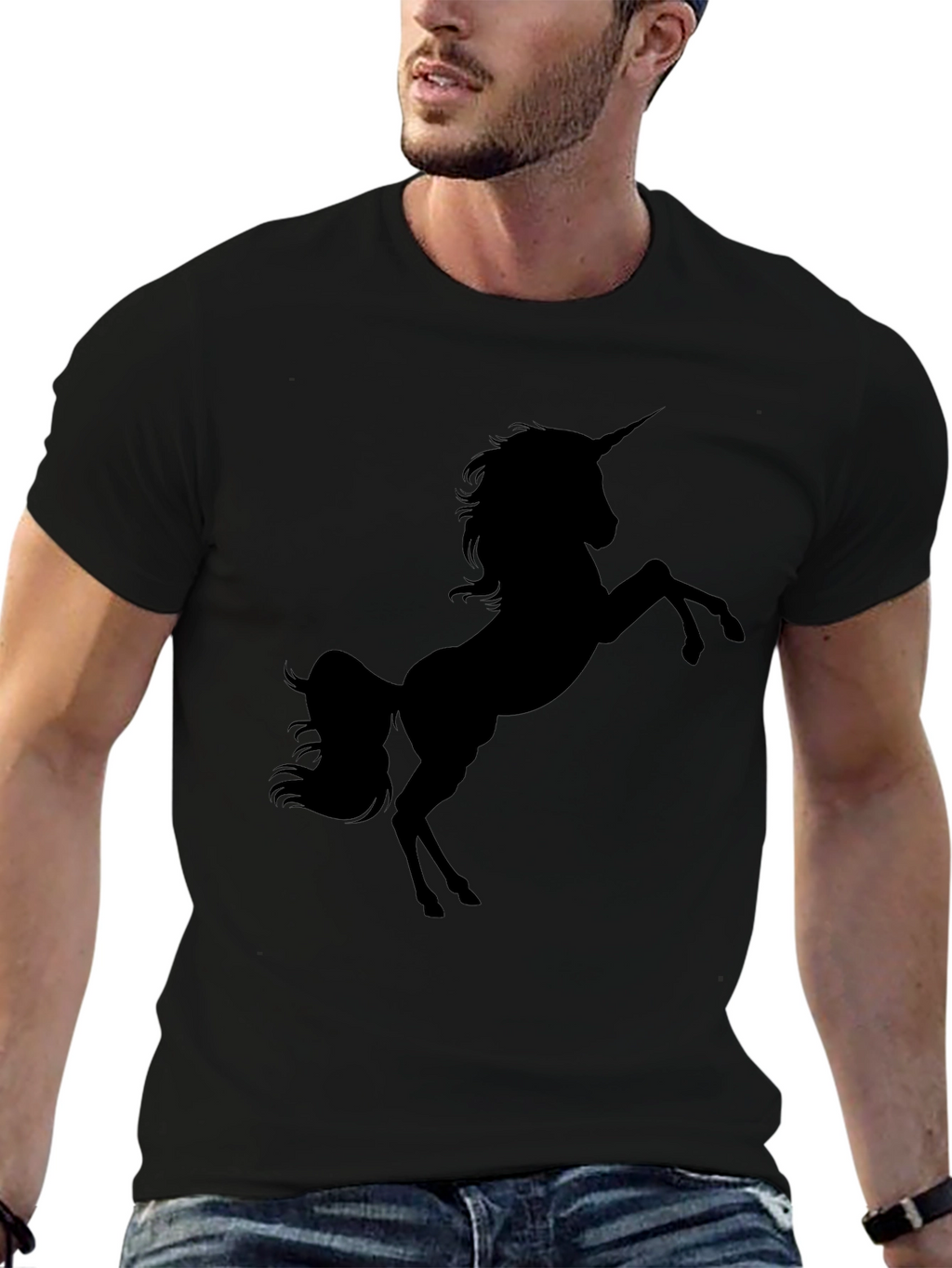 Unicorn Silhouette Black T-Shirt
