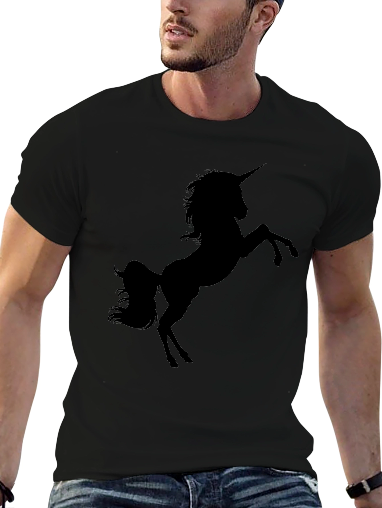 Unicorn Silhouette Black T-Shirt