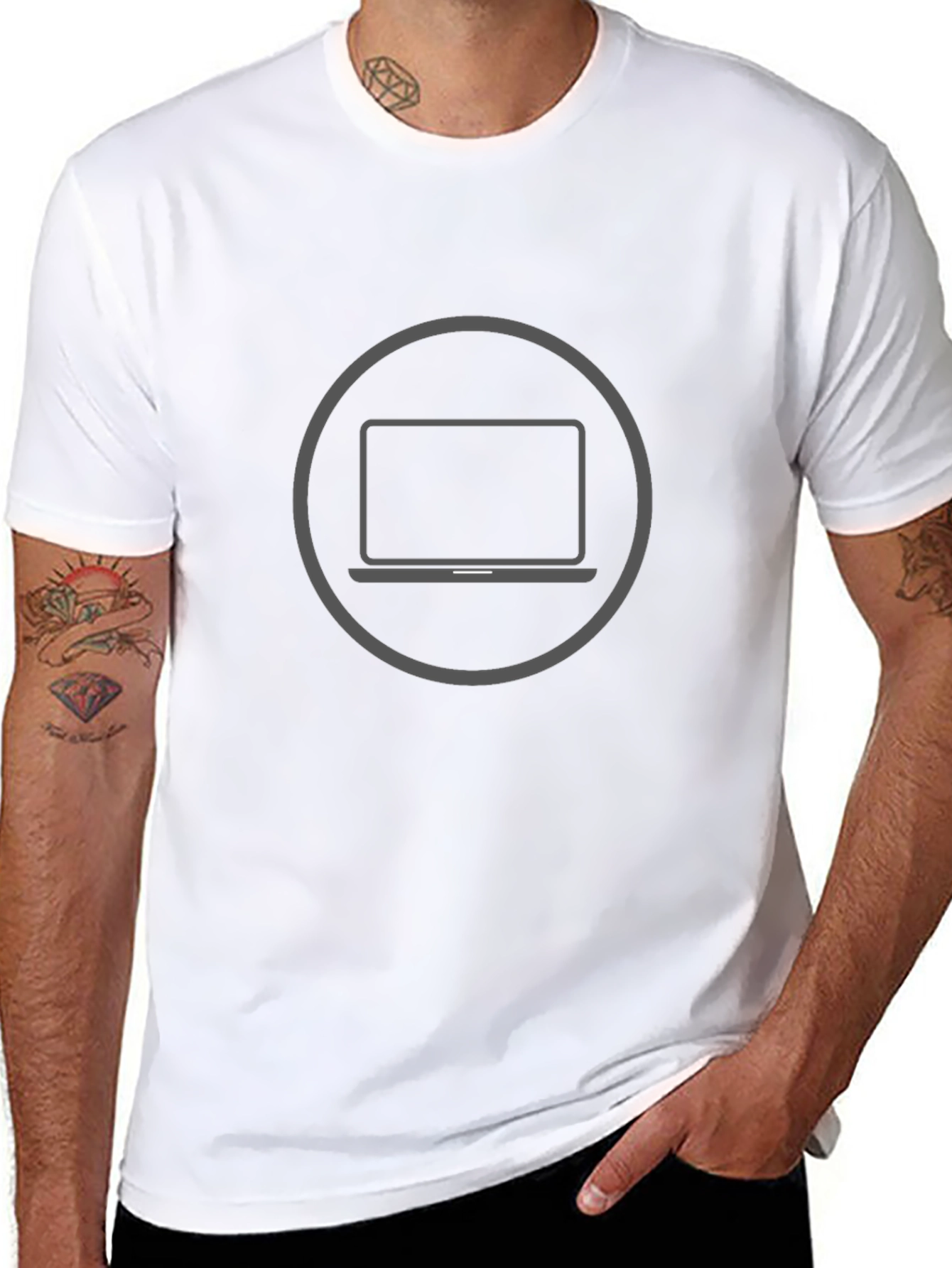 Laptop Graphic Black T-Shirt - Tech Enthusiast Style