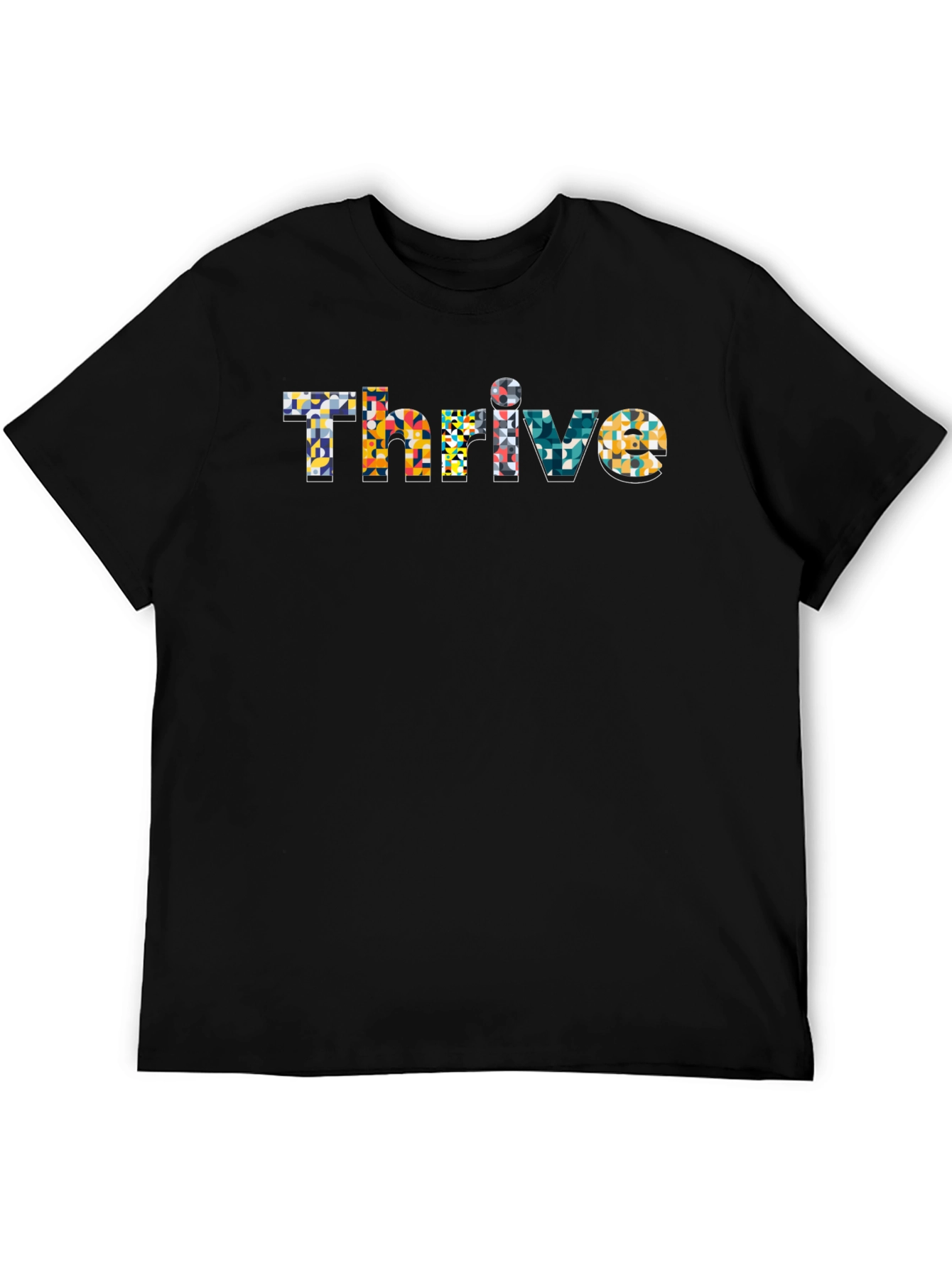 Thrive Graphic Tee - Abstract Design Black T-Shirt