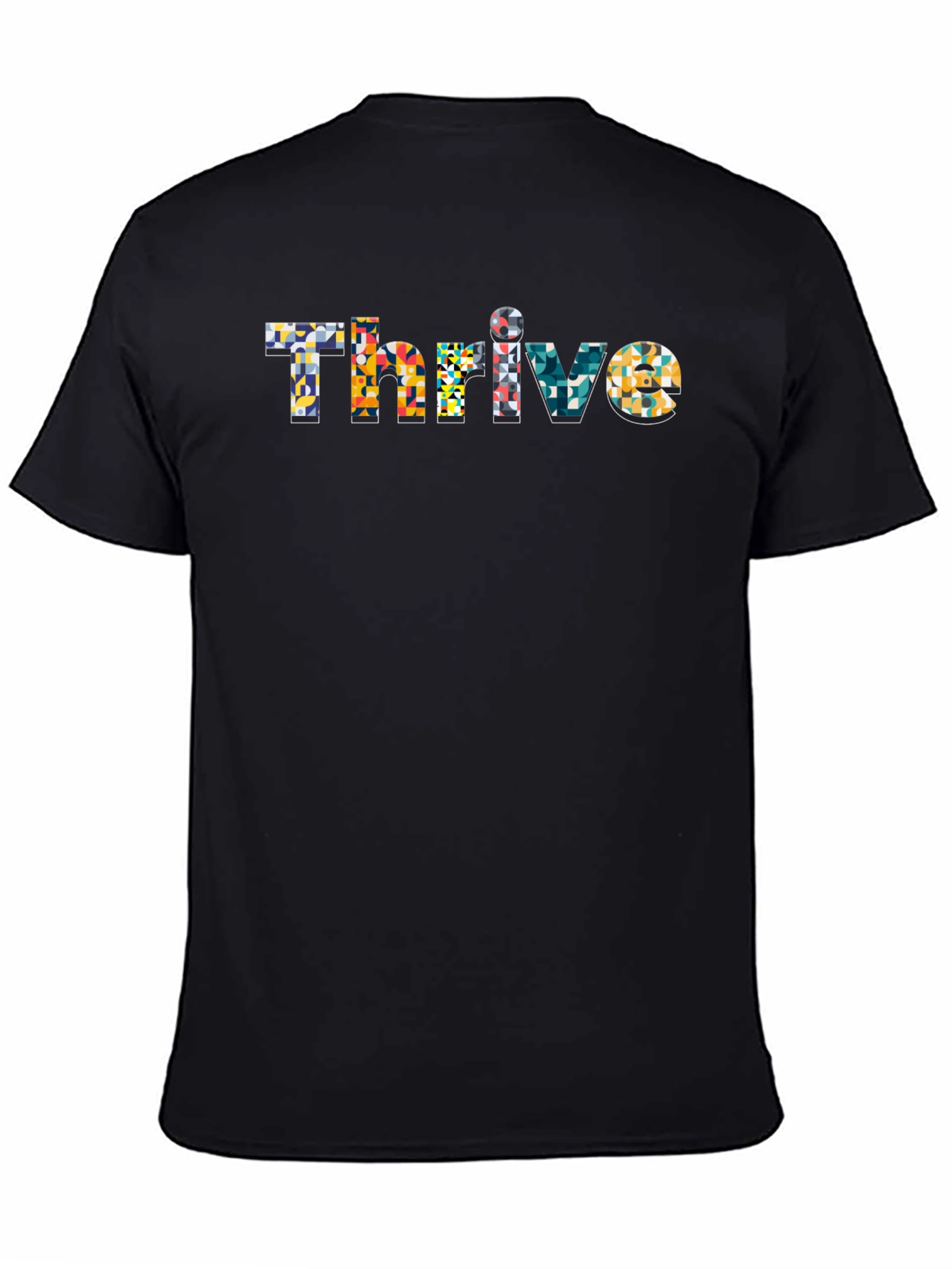 Thrive Graphic Tee - Abstract Design Black T-Shirt