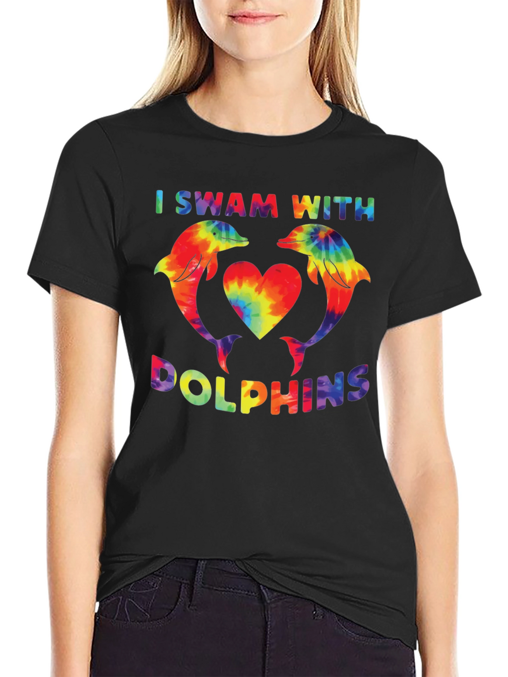 I Swam With Dolphins T-Shirt Tie Dye Graphic Tee