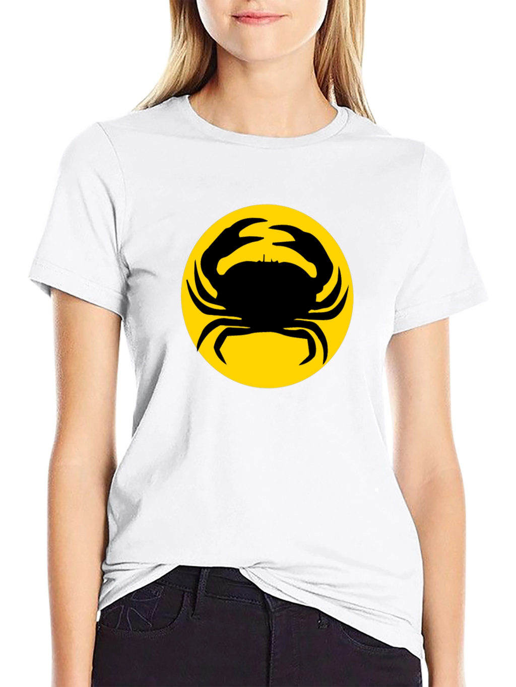 Crab Silhouette Graphic Tee - Black