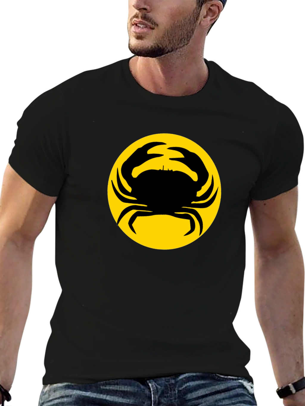 Crab Silhouette Graphic Tee - Black