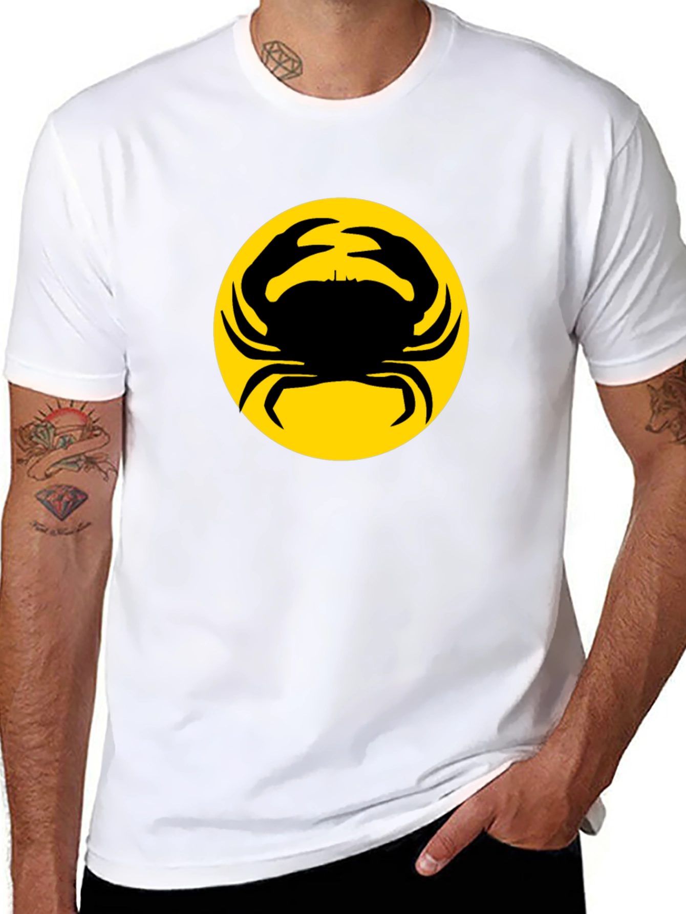 Crab Silhouette Graphic Tee - Black
