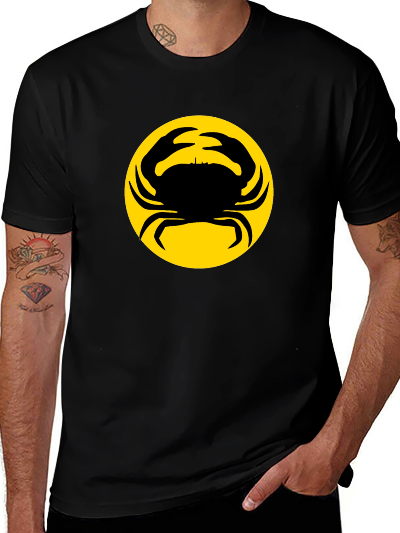Crab Silhouette Graphic Tee - Black