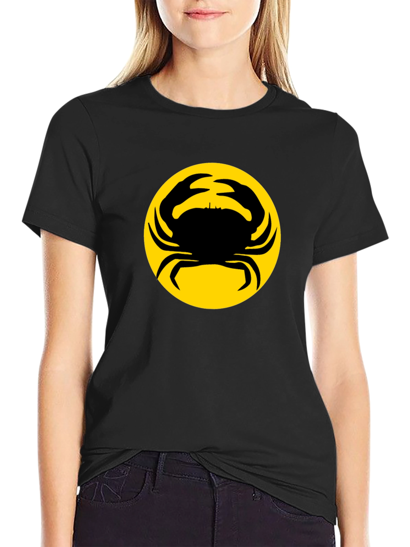 Crab Silhouette Graphic Tee - Black