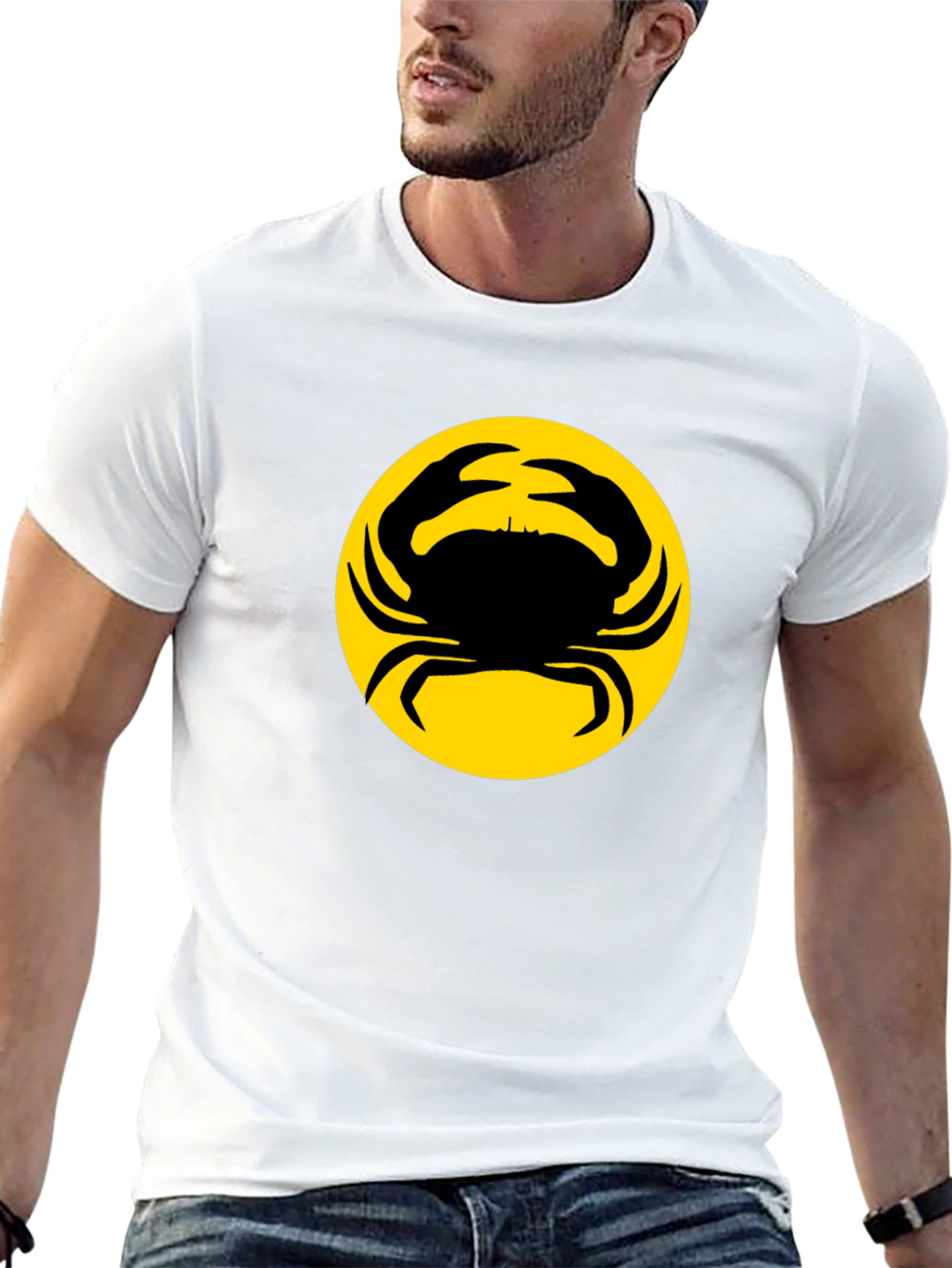 Crab Silhouette Graphic Tee - Black