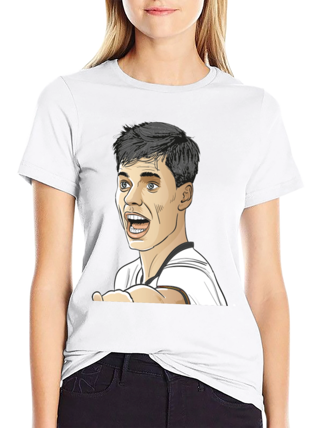 Cartoon Face Black T-Shirt
