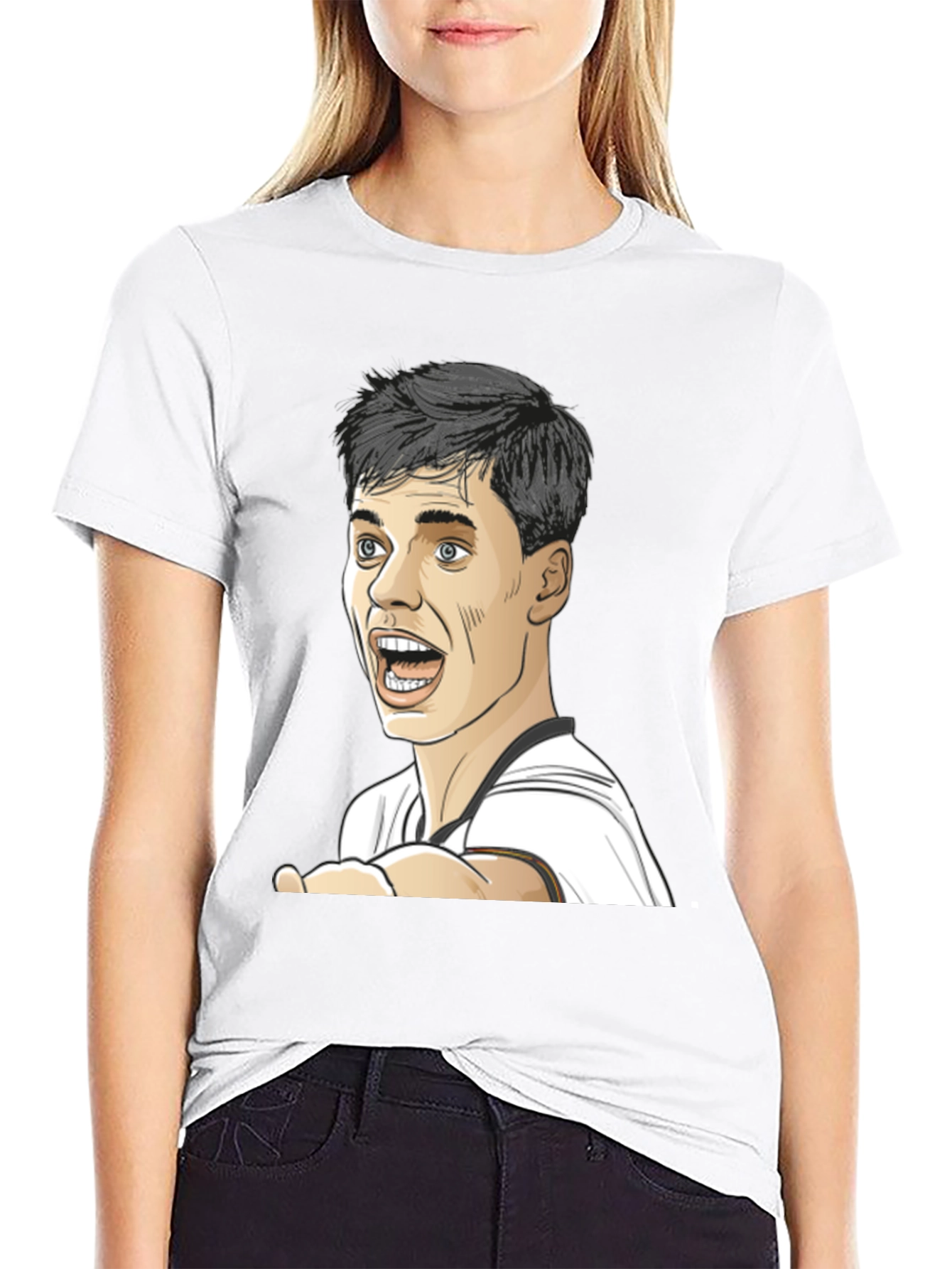 Cartoon Face Black T-Shirt
