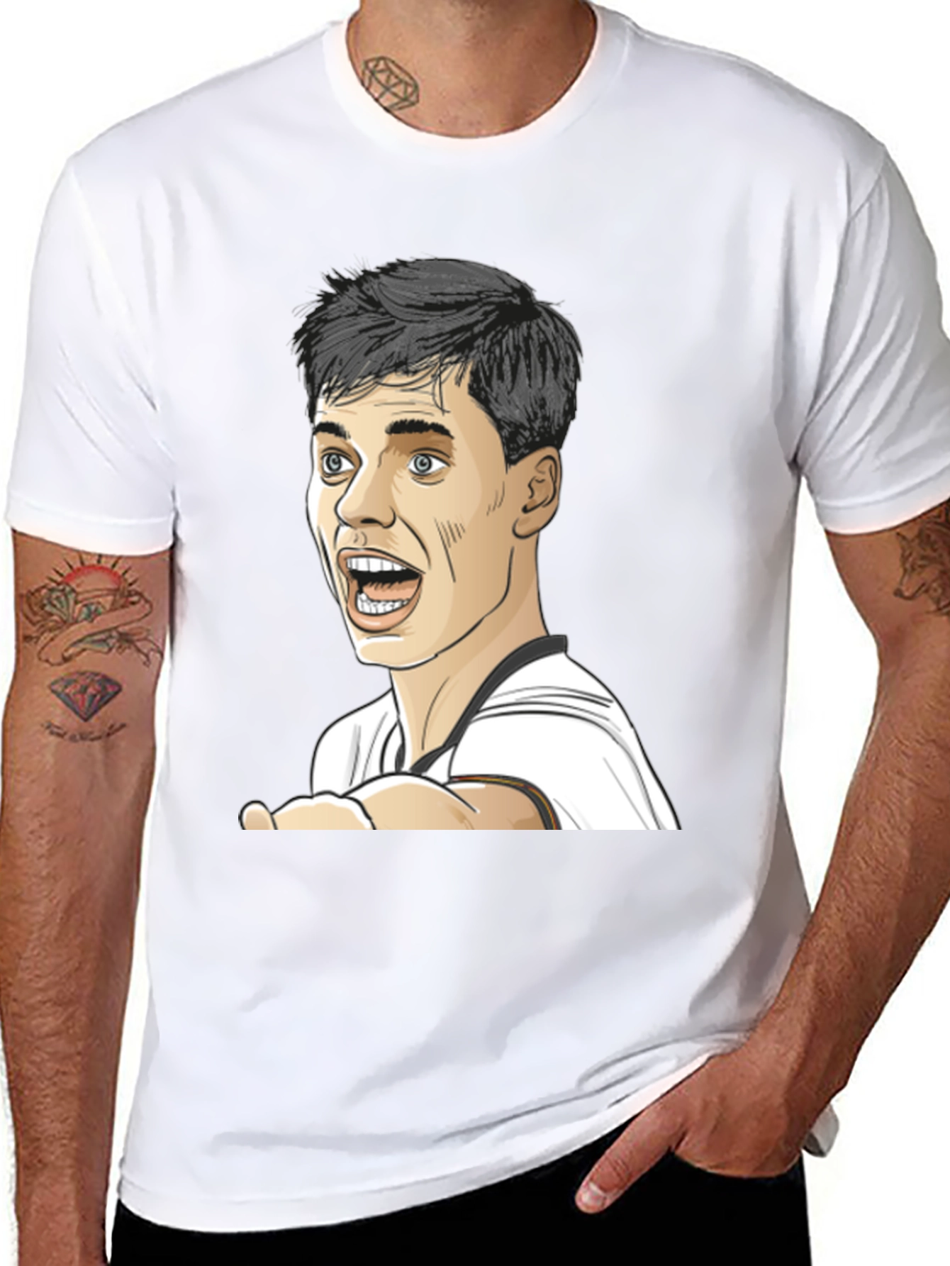Cartoon Face Black T-Shirt