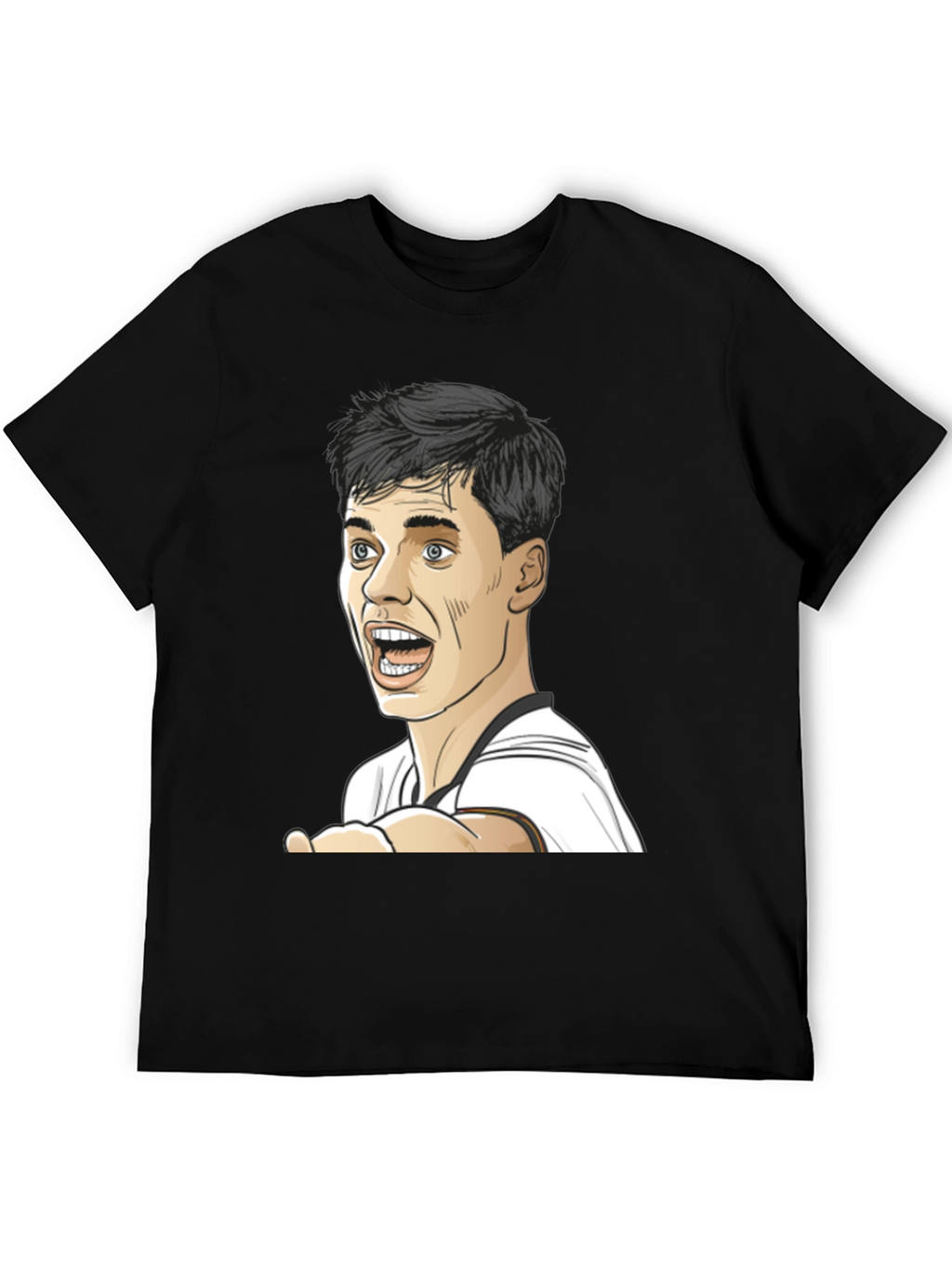 Cartoon Face Black T-Shirt