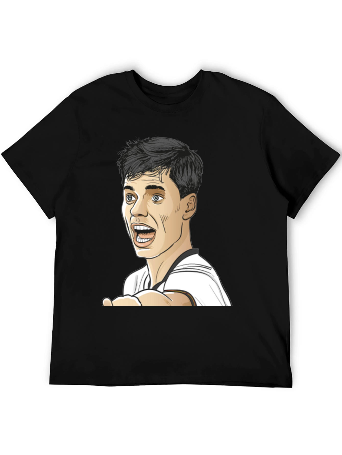 Cartoon Face Black T-Shirt