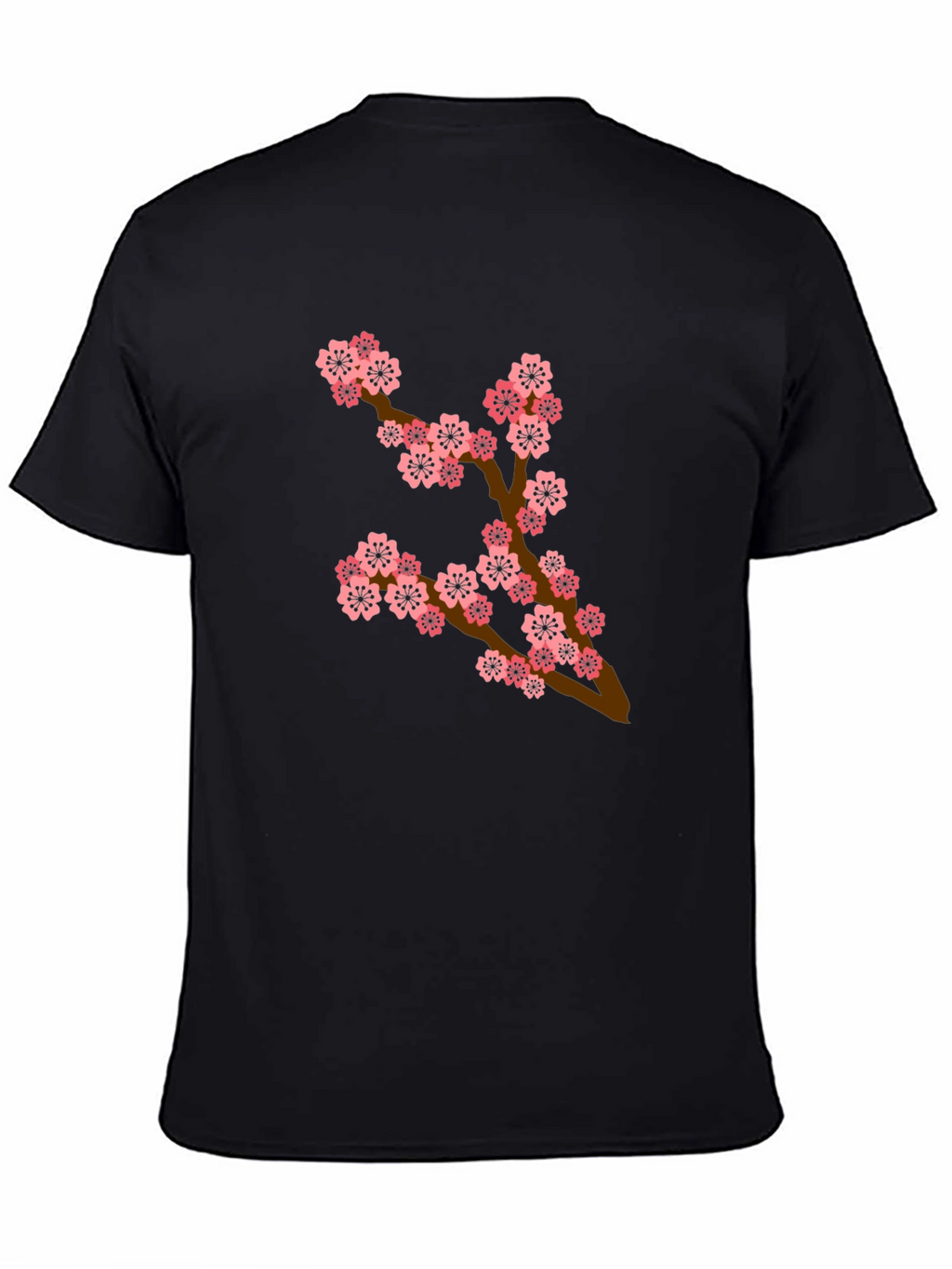 Blossom Branch T-Shirt - Casual Black Tee