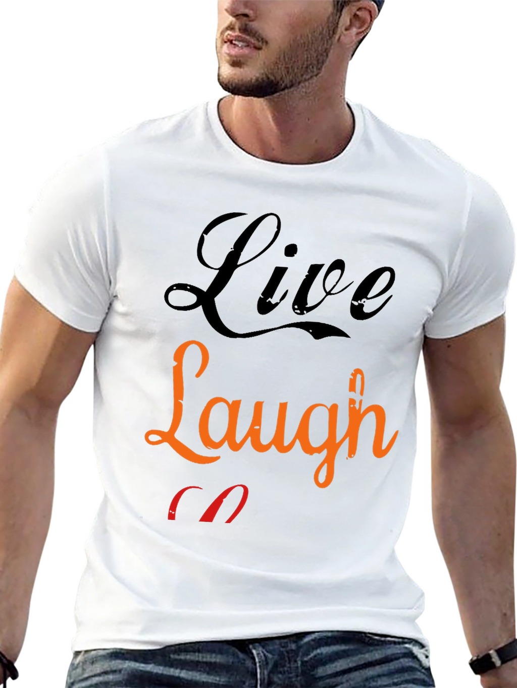 Live Laugh T-Shirt - Black Graphic Tee