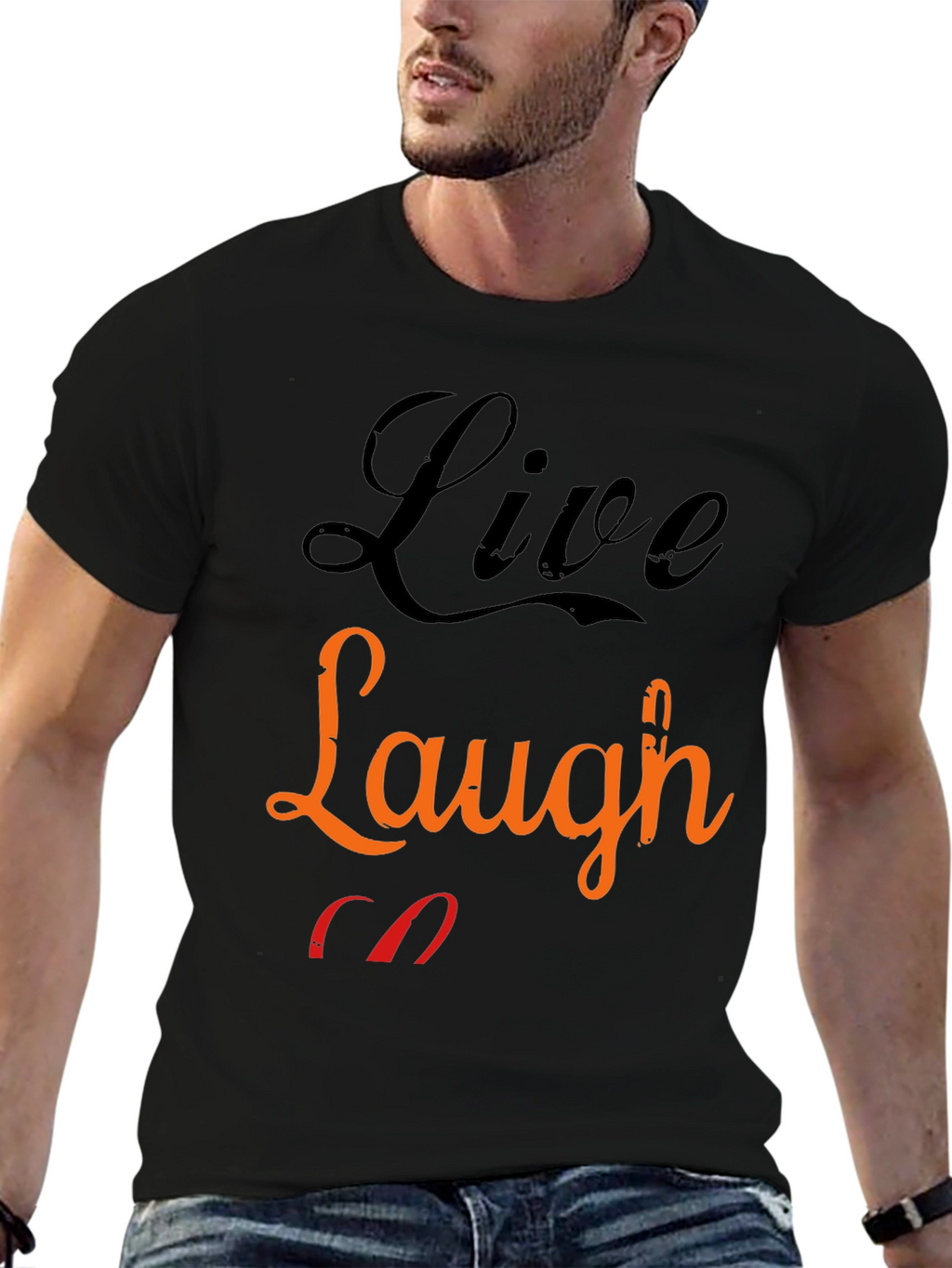 Live Laugh T-Shirt - Black Graphic Tee
