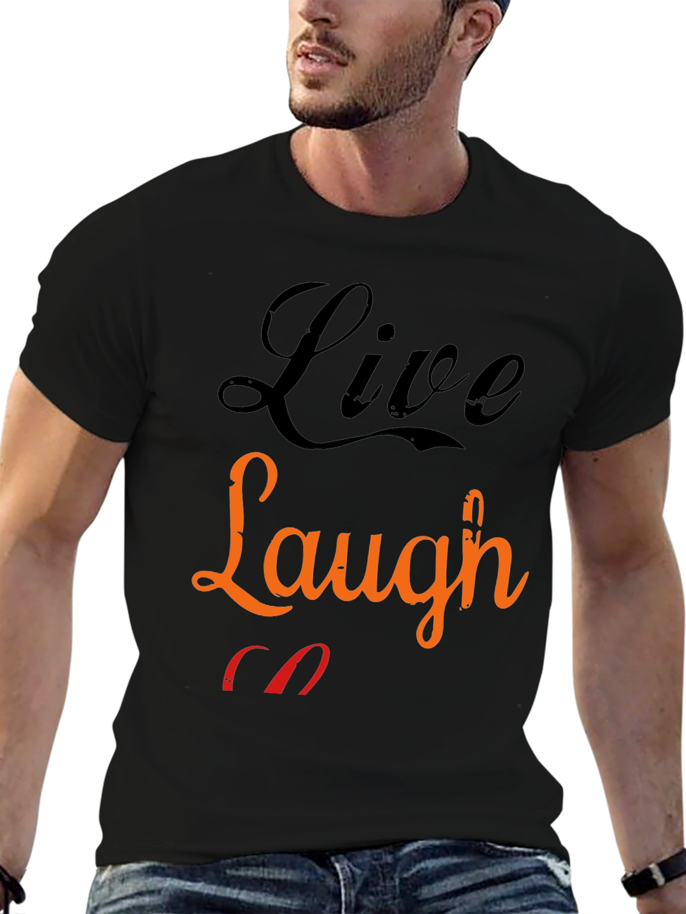 Live Laugh T-Shirt - Black Graphic Tee