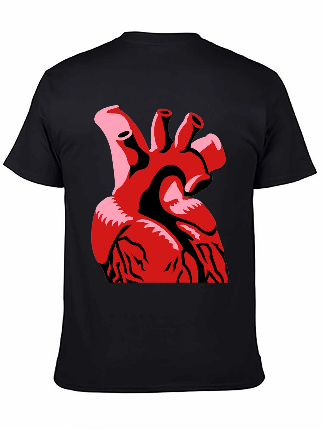 Anatomical Heart Graphic Print Black T-Shirt