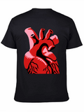 Anatomical Heart Graphic Print Black T-Shirt